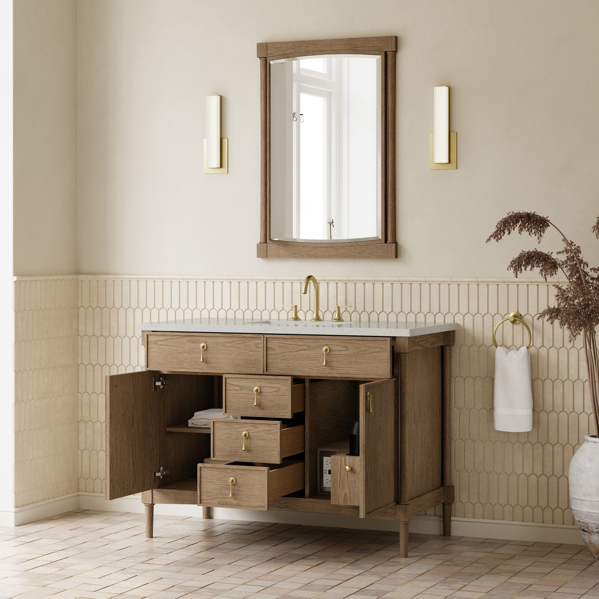 James Martin Kinnsden 48" Single Bathroom Vanity, Weathered Oak by James Martin