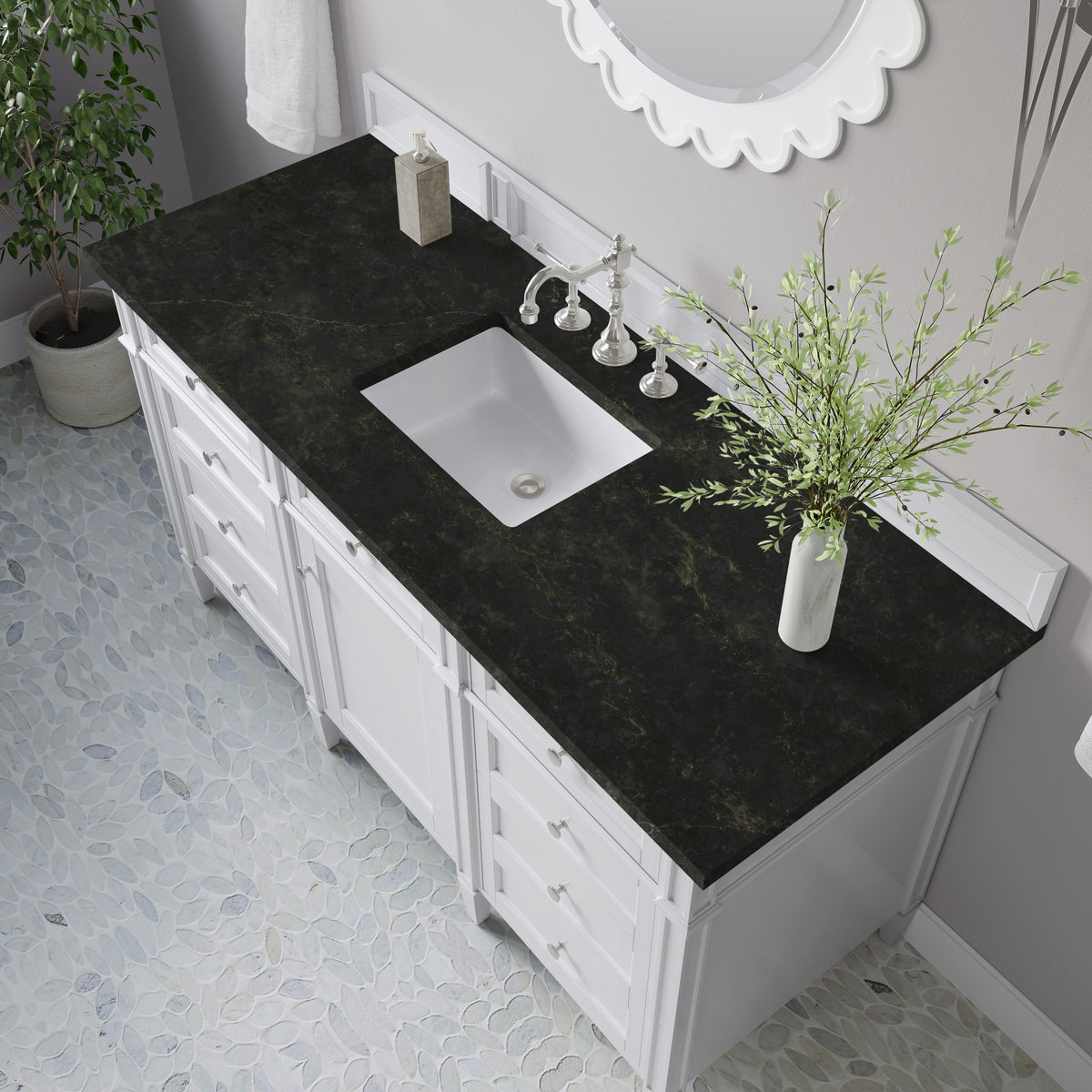 James Martin Brittany 60" Single Bathroom Vanity, Bright White, view 35