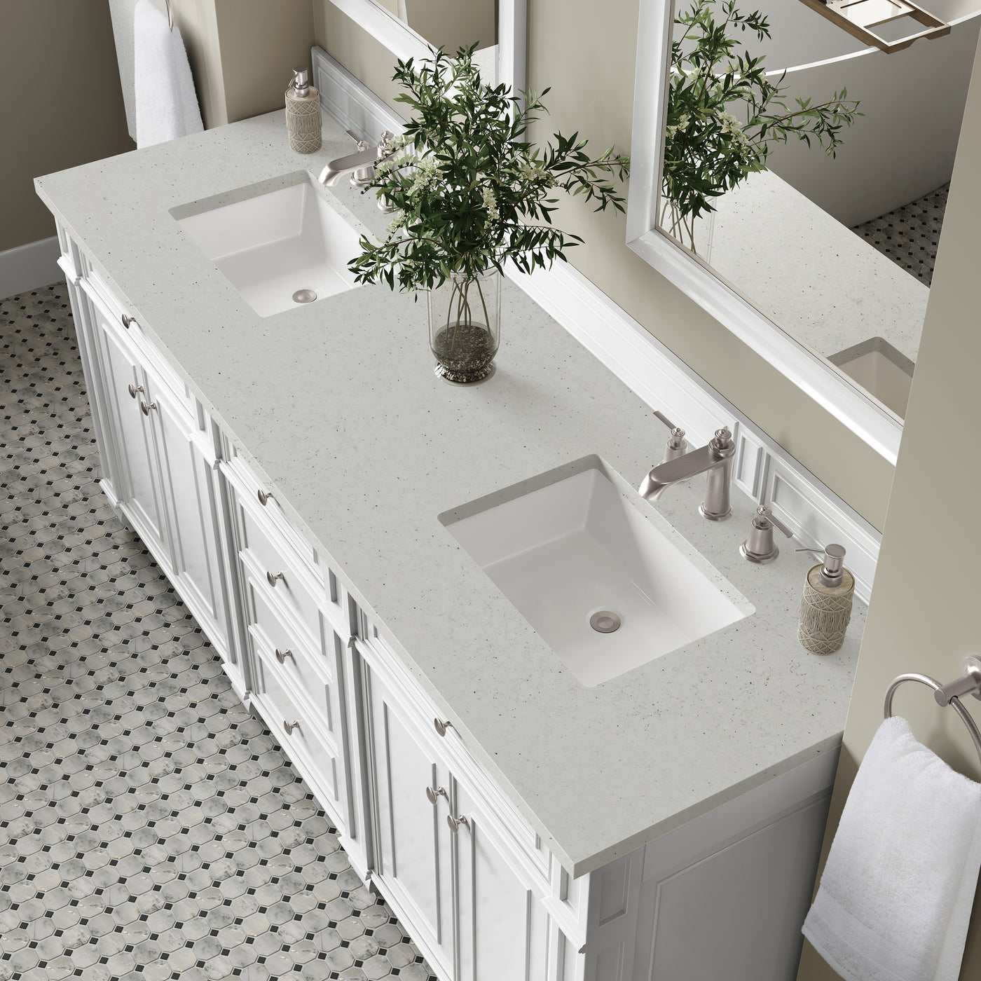 James Martin Bristol 72" Double Bathroom Vanity, Bright White by James Martin