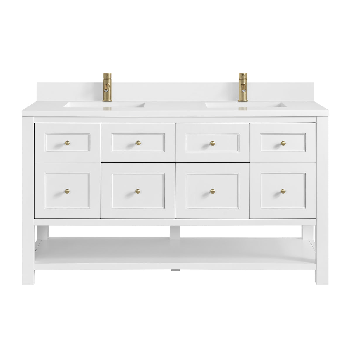 James Martin Breckenridge 60" Double Bathroom Vanity, Bright White, view 40