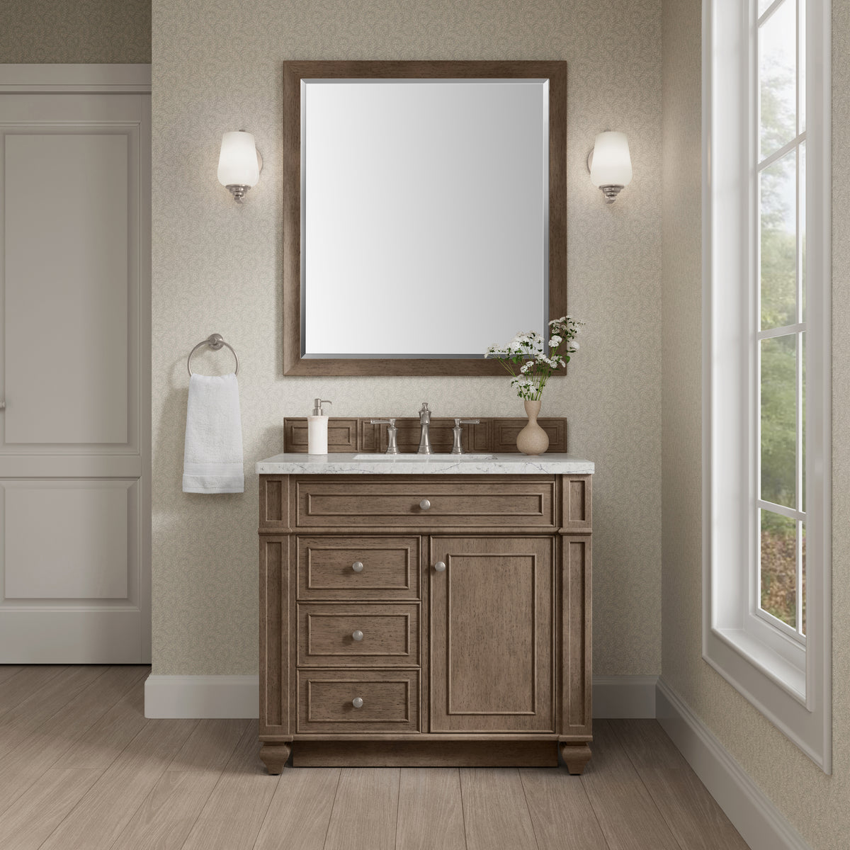 James Martin Bristol 36" Single Bathroom Vanity, Whitewashed Walnut, view 36