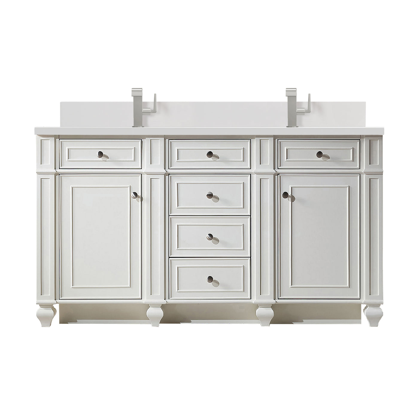 James Martin Bristol 60" Double Bathroom Vanity, Bright White by James Martin