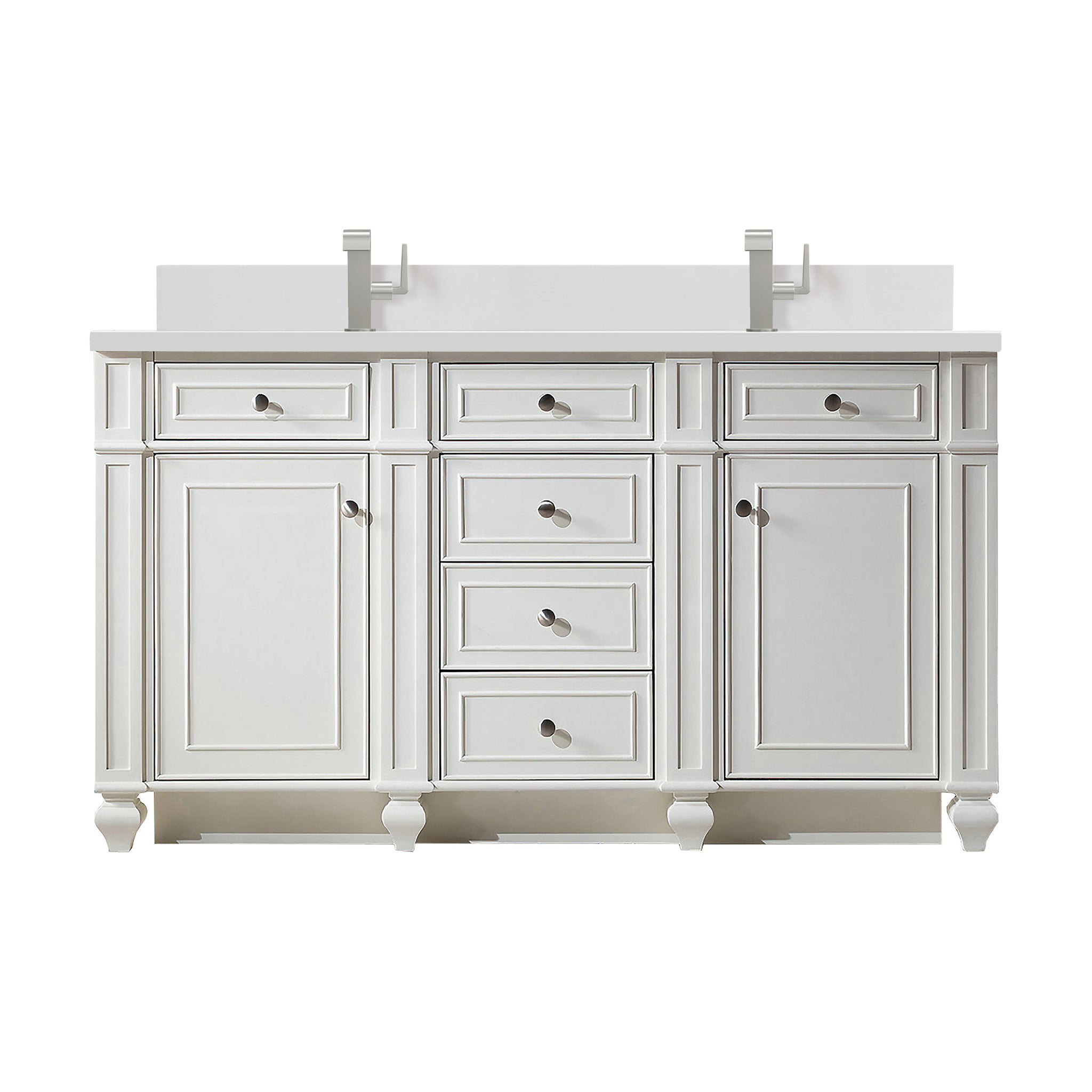 James Martin Bristol 60" Double Bathroom Vanity, Bright White by James Martin