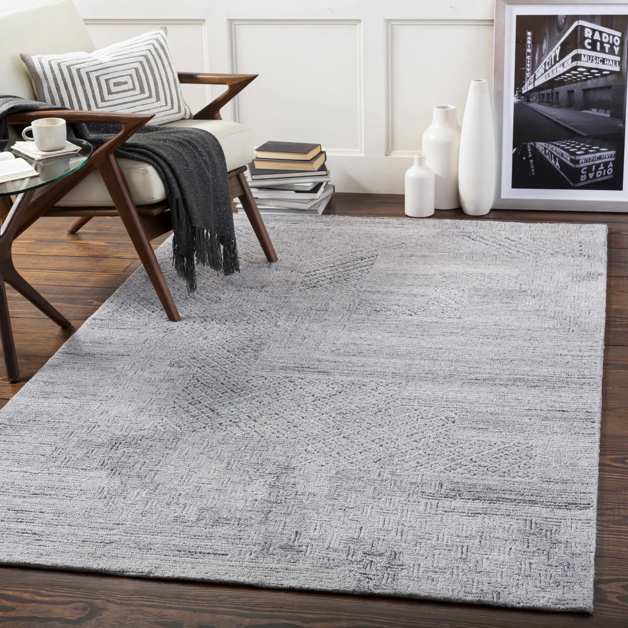 Boxholm Gray Hand Tufted Wool-Blend Rug - Clearance by Boutique Rugs