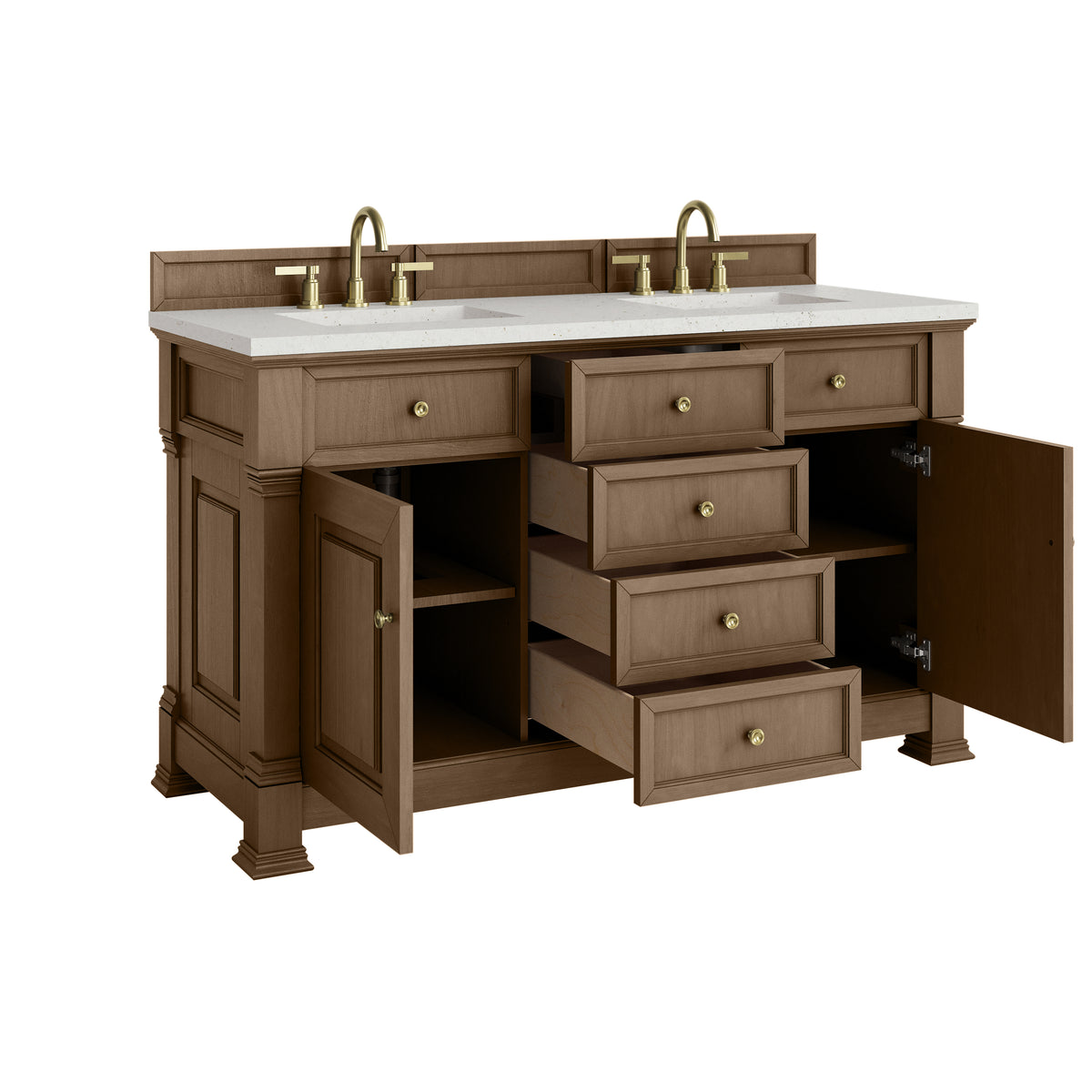 James Martin Brookfield 60" Double Bathroom Vanity, Pecan, view 22