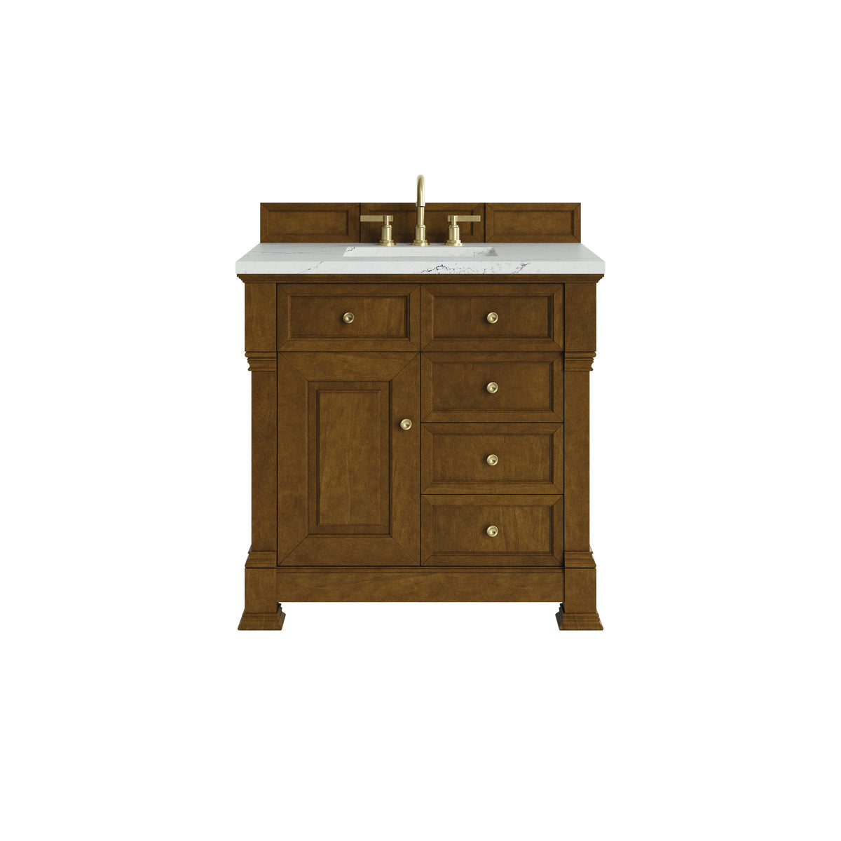 James Martin Brookfield 36" Single Bathroom Vanity, Honey Oak with Ethereal Noctis countertop