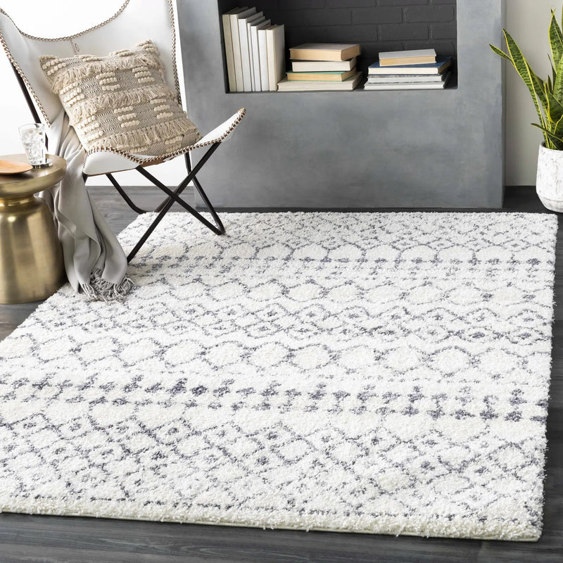 White Gray Navassa Rug - Clearance by Boutique Rugs