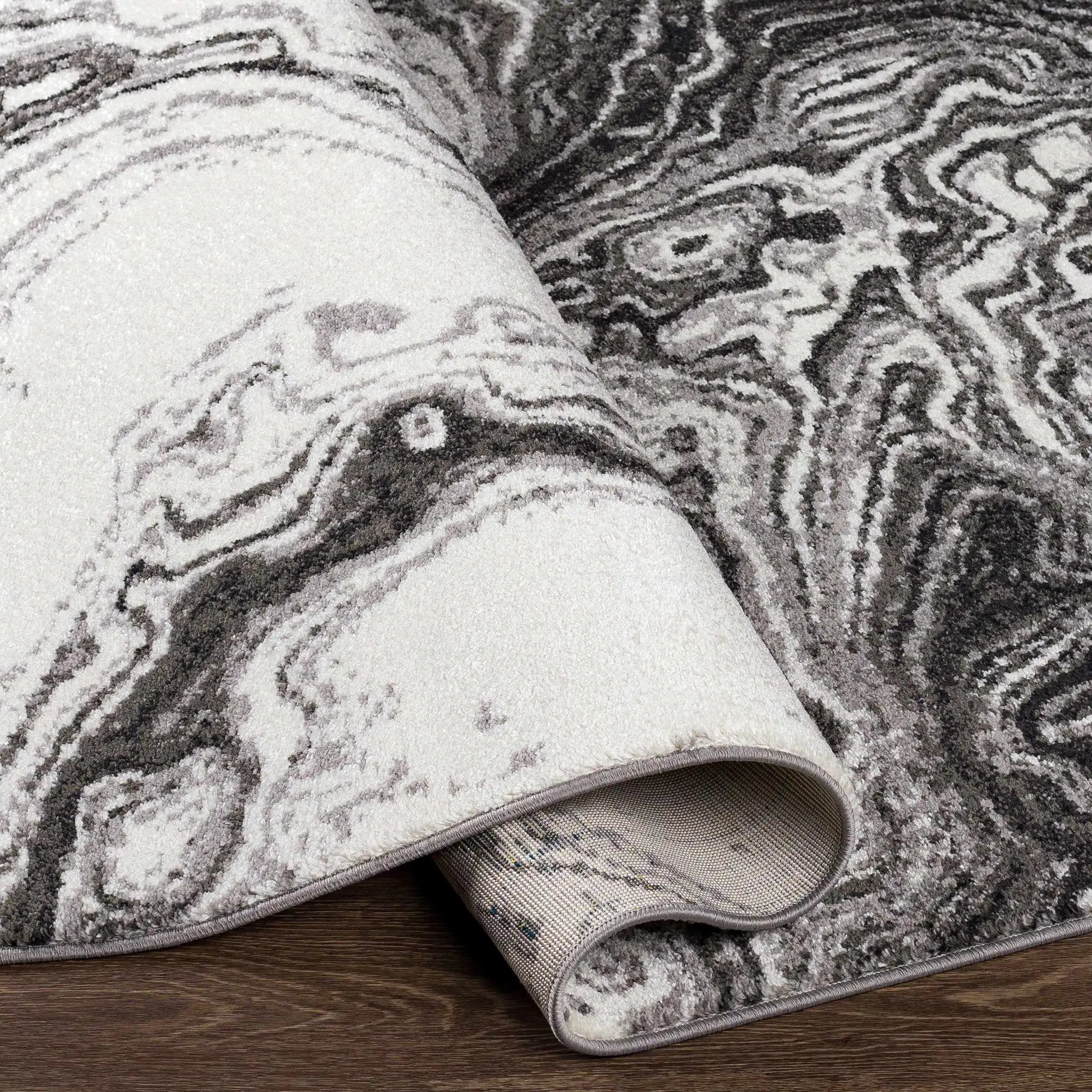 Nuevo Black Marble Carpet - Clearance by Boutique Rugs