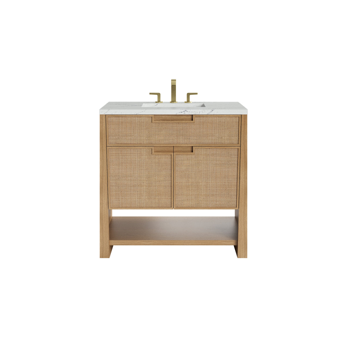 James Martin Solene 36" Single Bathroom Vanity, Seaside Oak with Ethereal Noctis countertop