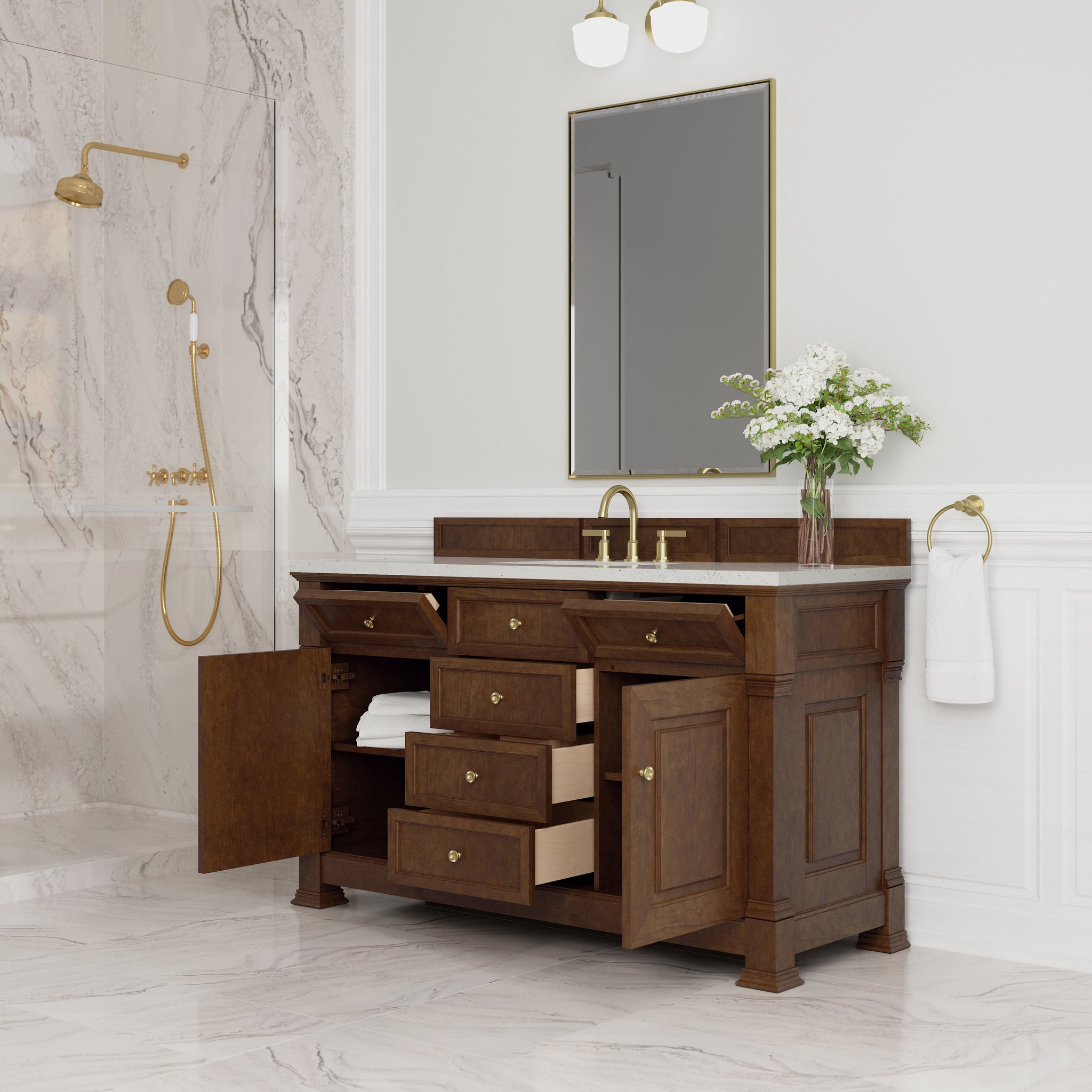 James Martin Brookfield 60" Single Bathroom Vanity, Honey Oak, view 20