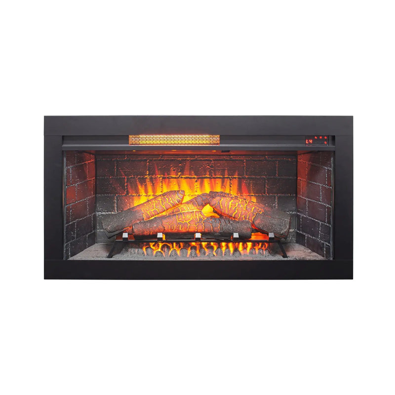 Nuvia 36-Inch Electric Antique Black Touch Panel Infrared Fireplace Insert With Removable Trim Kit (SAK84610) by SAKSBY WHOLESALE