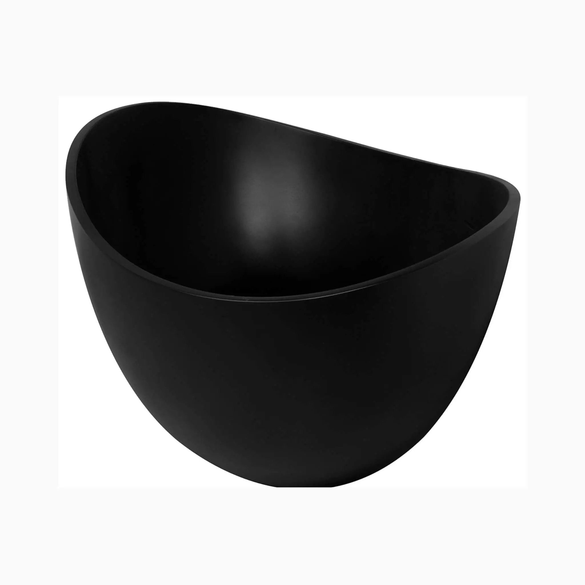 Nuvia 63-Inch Modern Freestanding Single-Piece Matte Black Finish Stone Resin Bathtub (SAK69041) by SAKSBY WHOLESALE