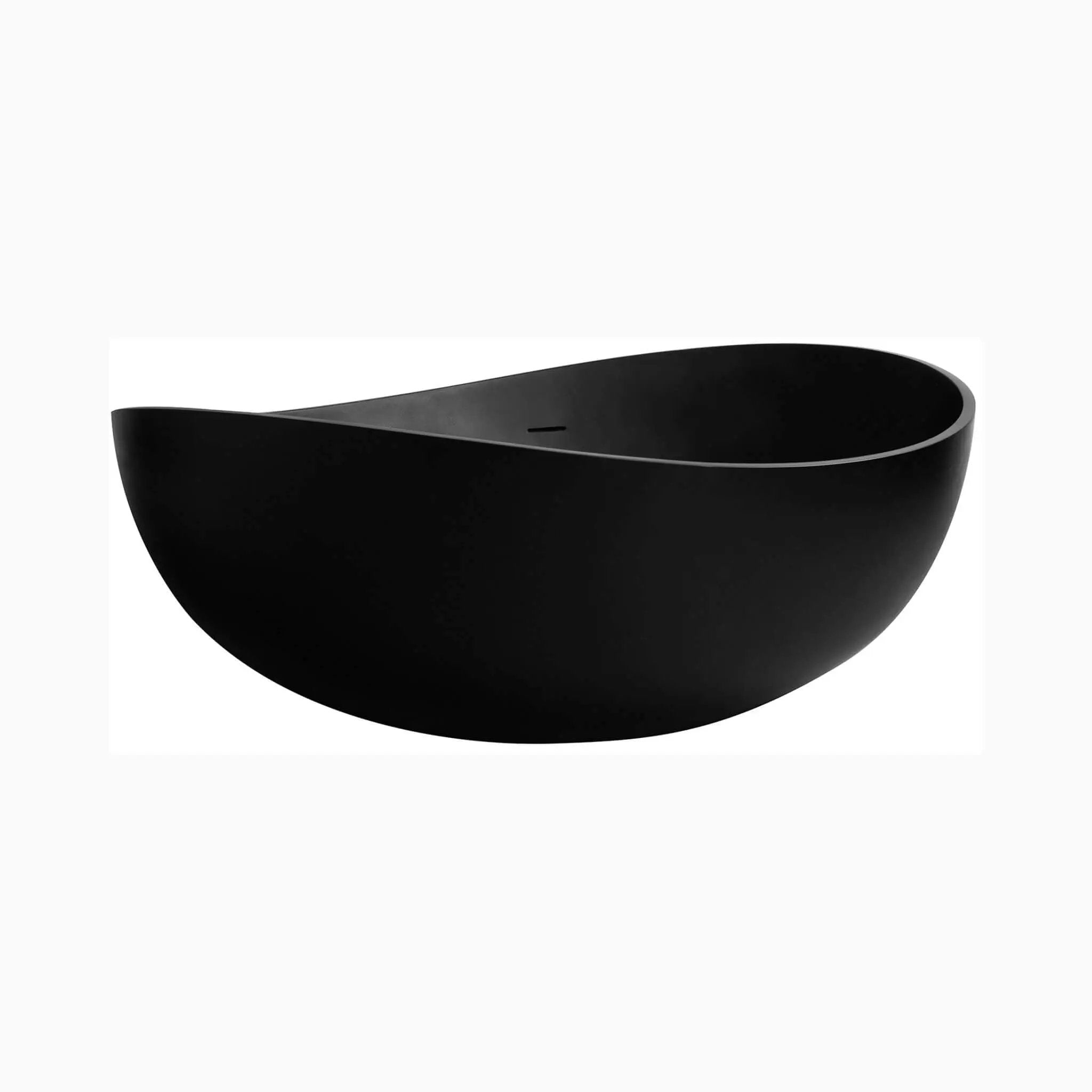Nuvia 63-Inch Modern Freestanding Single-Piece Matte Black Finish Stone Resin Bathtub (SAK69041) by SAKSBY WHOLESALE