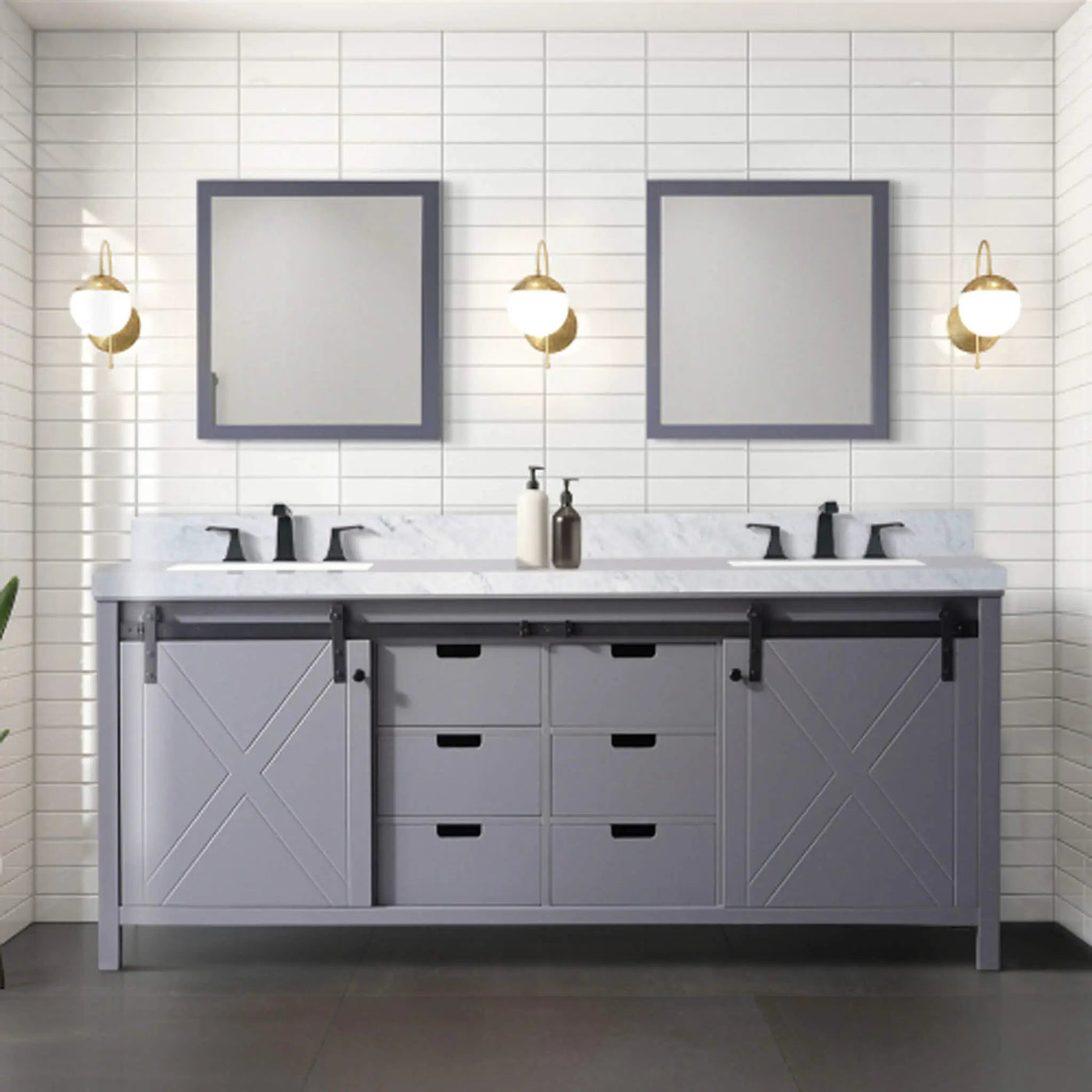 Nuvia 80-Inch Fully Assembled Double Bath Vanity With Soft Close Cabinets [No Countertop] (SAK53904) by SAKSBY WHOLESALE