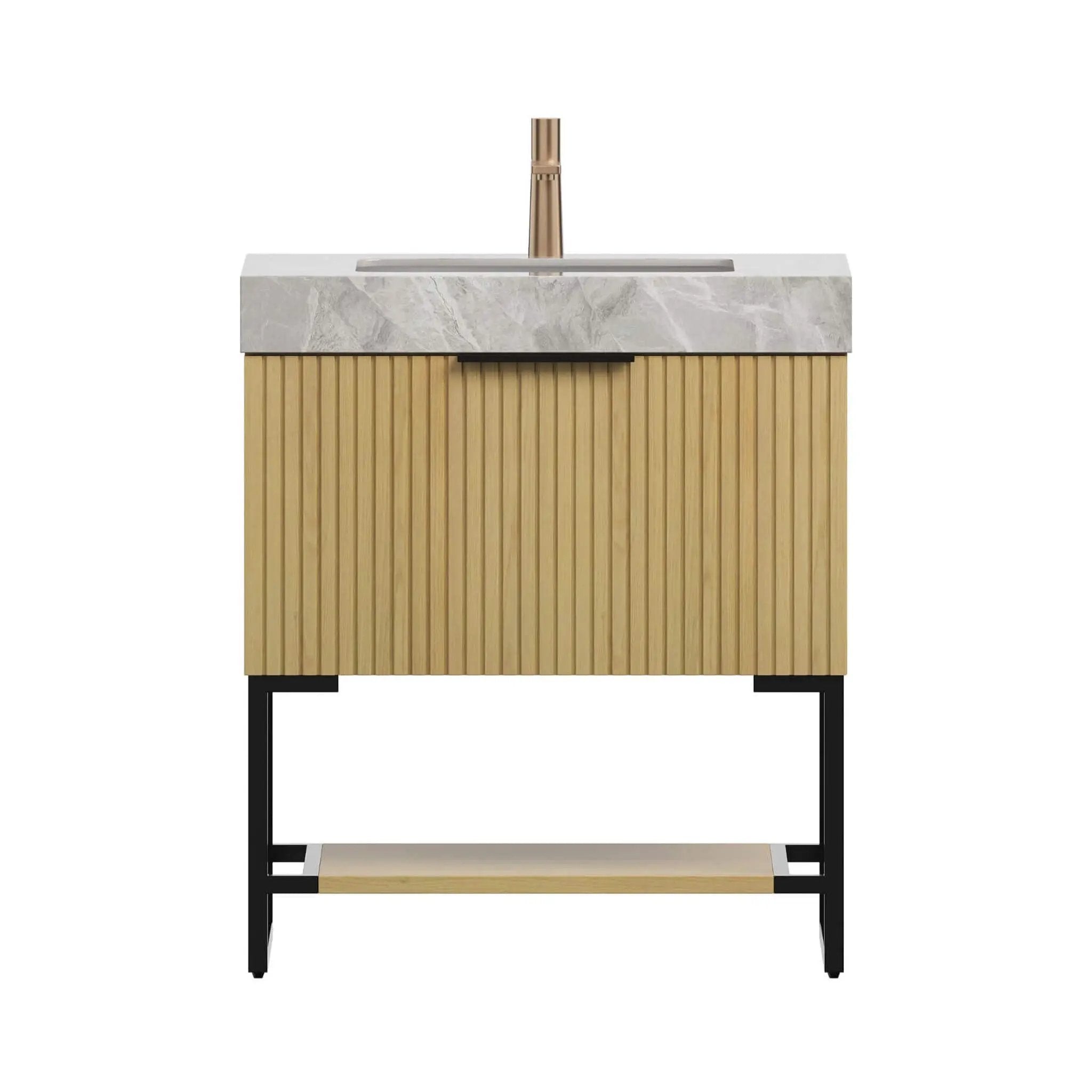 Nuvia Luxury 30-Inch Corolla Oak Freestanding Bathroom Vanity With Sink And Storage (SAK79352) by SAKSBY WHOLESALE
