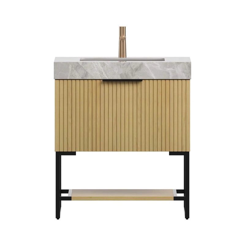 Nuvia Luxury 30-Inch Corolla Oak Freestanding Bathroom Vanity With Sink And Storage (SAK79352) by SAKSBY WHOLESALE