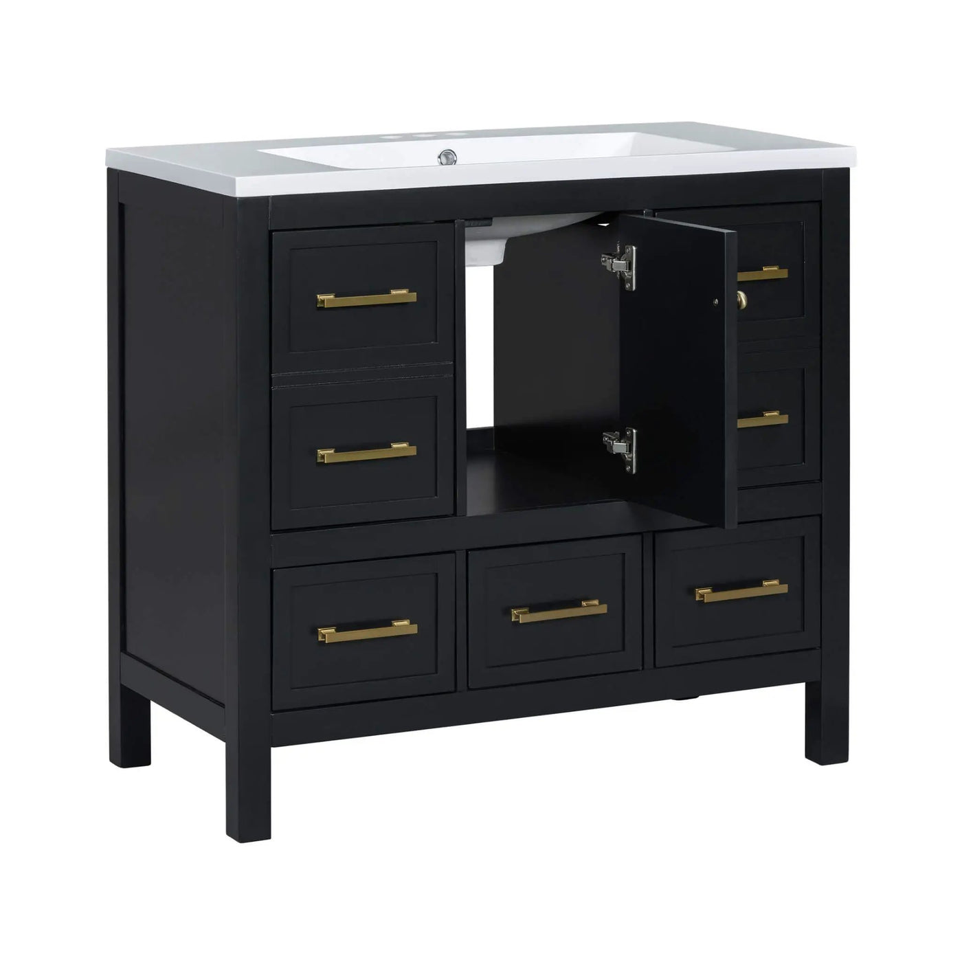 Nuvia Premium 72-Inch Bathroom Vanity Set With Resin Sink And Soft-Close Drawers [Faucet Not Included] (SAK62749) by SAKSBY WHOLESALE