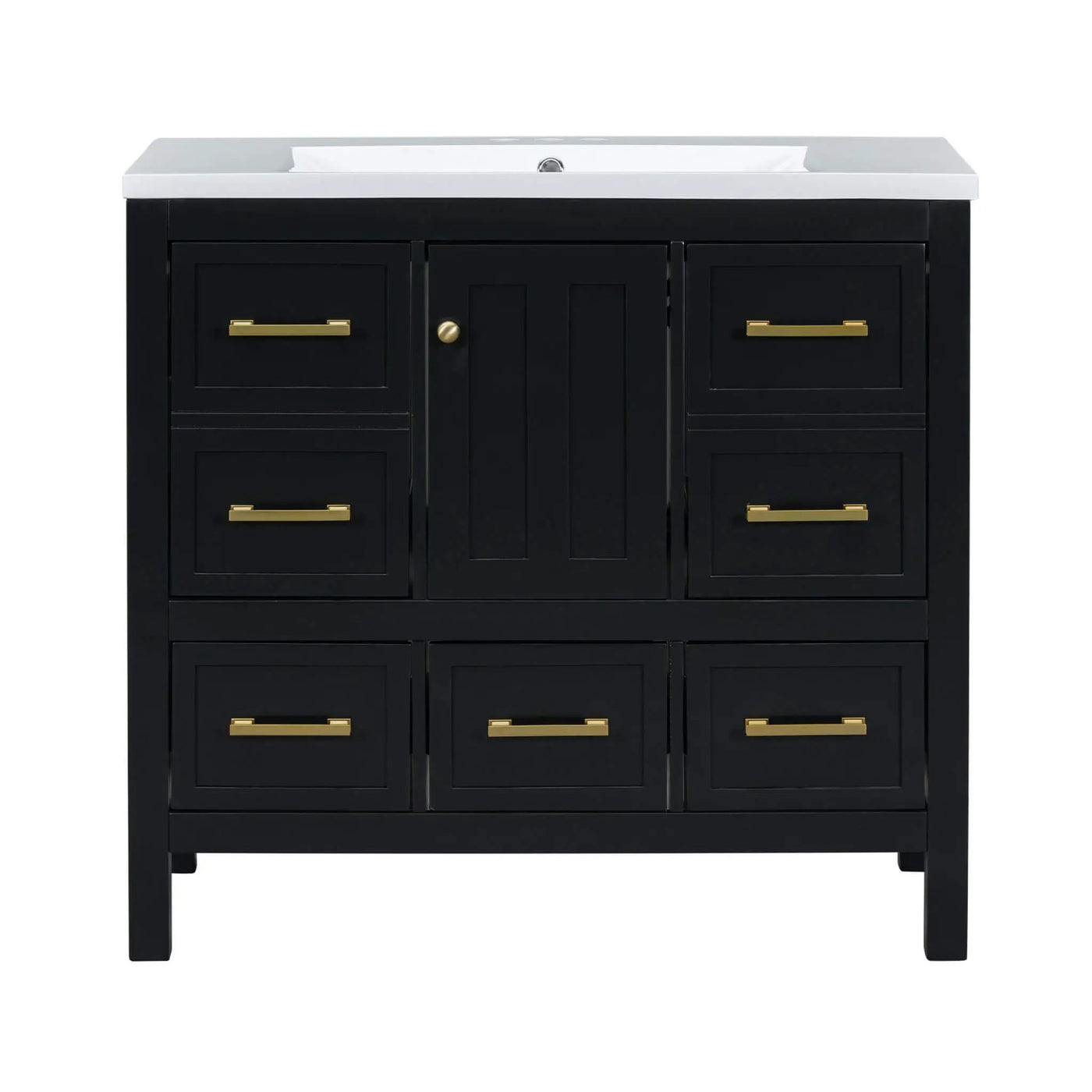 Nuvia Premium 72-Inch Bathroom Vanity Set With Resin Sink And Soft-Close Drawers [Faucet Not Included] (SAK62749) by SAKSBY WHOLESALE