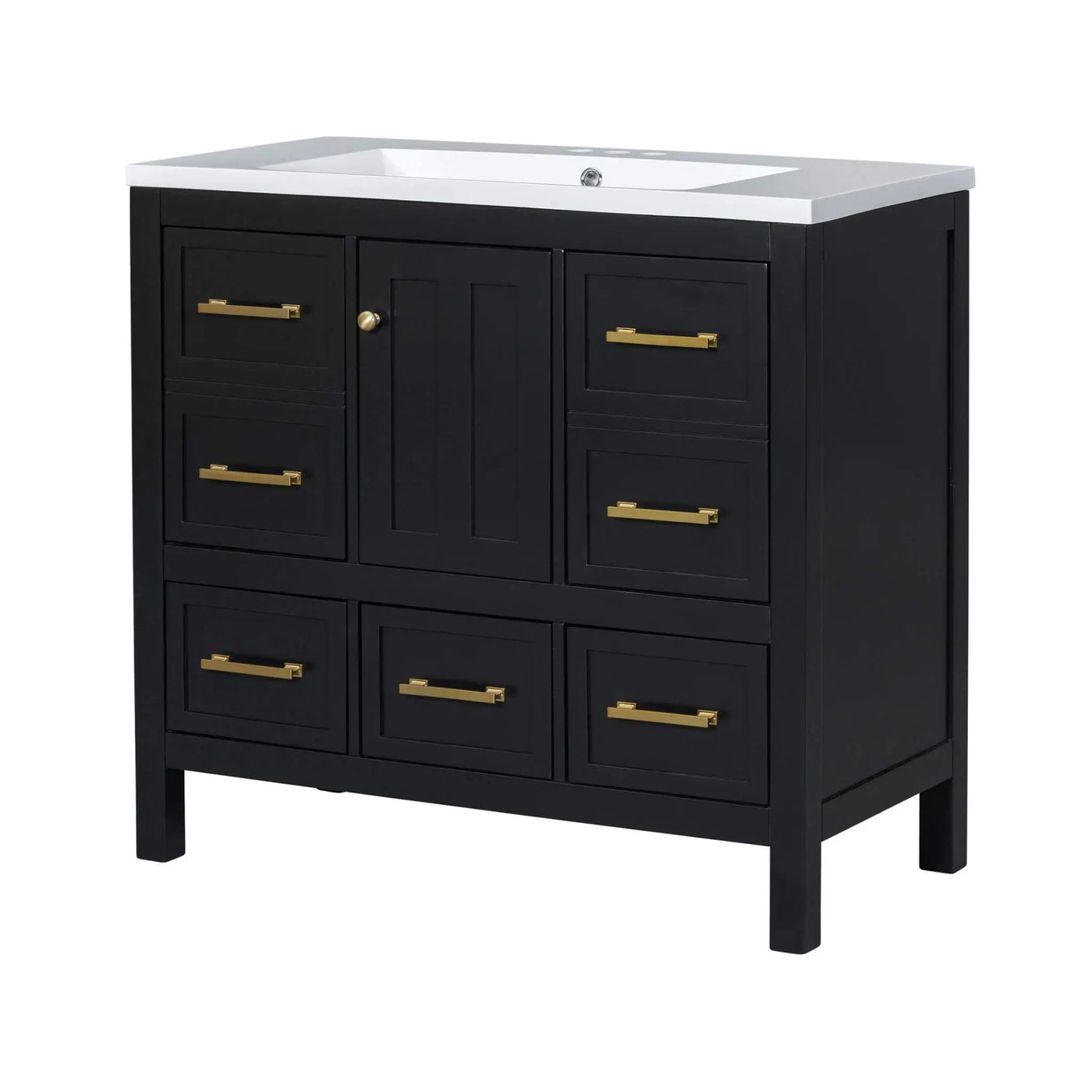 Nuvia Premium 72-Inch Bathroom Vanity Set With Resin Sink And Soft-Close Drawers [Faucet Not Included] (SAK62749) by SAKSBY WHOLESALE