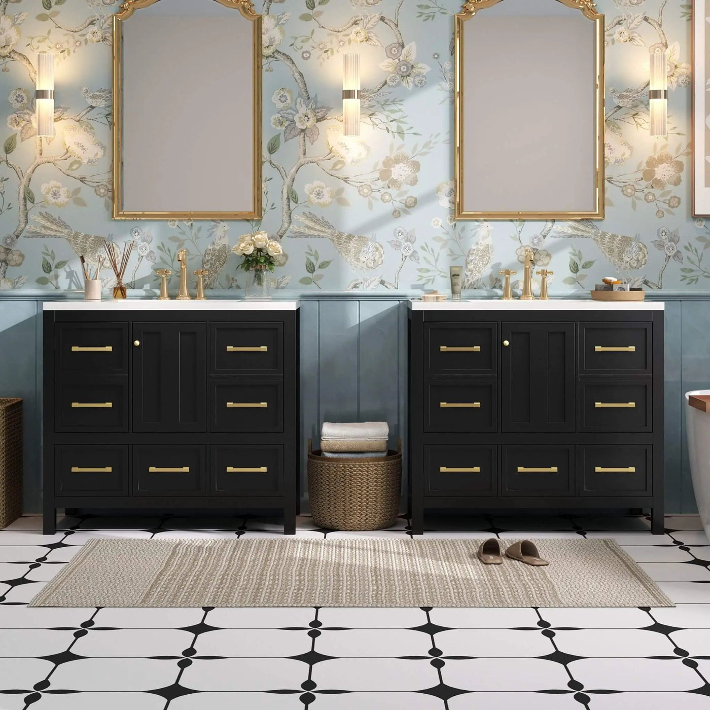 Nuvia Premium 72-Inch Bathroom Vanity Set With Resin Sink And Soft-Close Drawers [Faucet Not Included] (SAK62749) by SAKSBY WHOLESALE