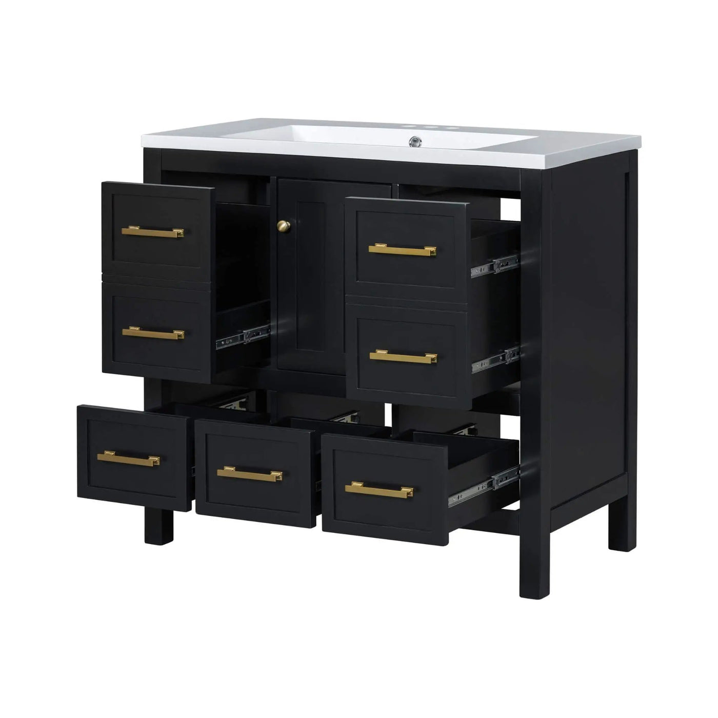 Nuvia Premium 72-Inch Bathroom Vanity Set With Resin Sink And Soft-Close Drawers [Faucet Not Included] (SAK62749) by SAKSBY WHOLESALE