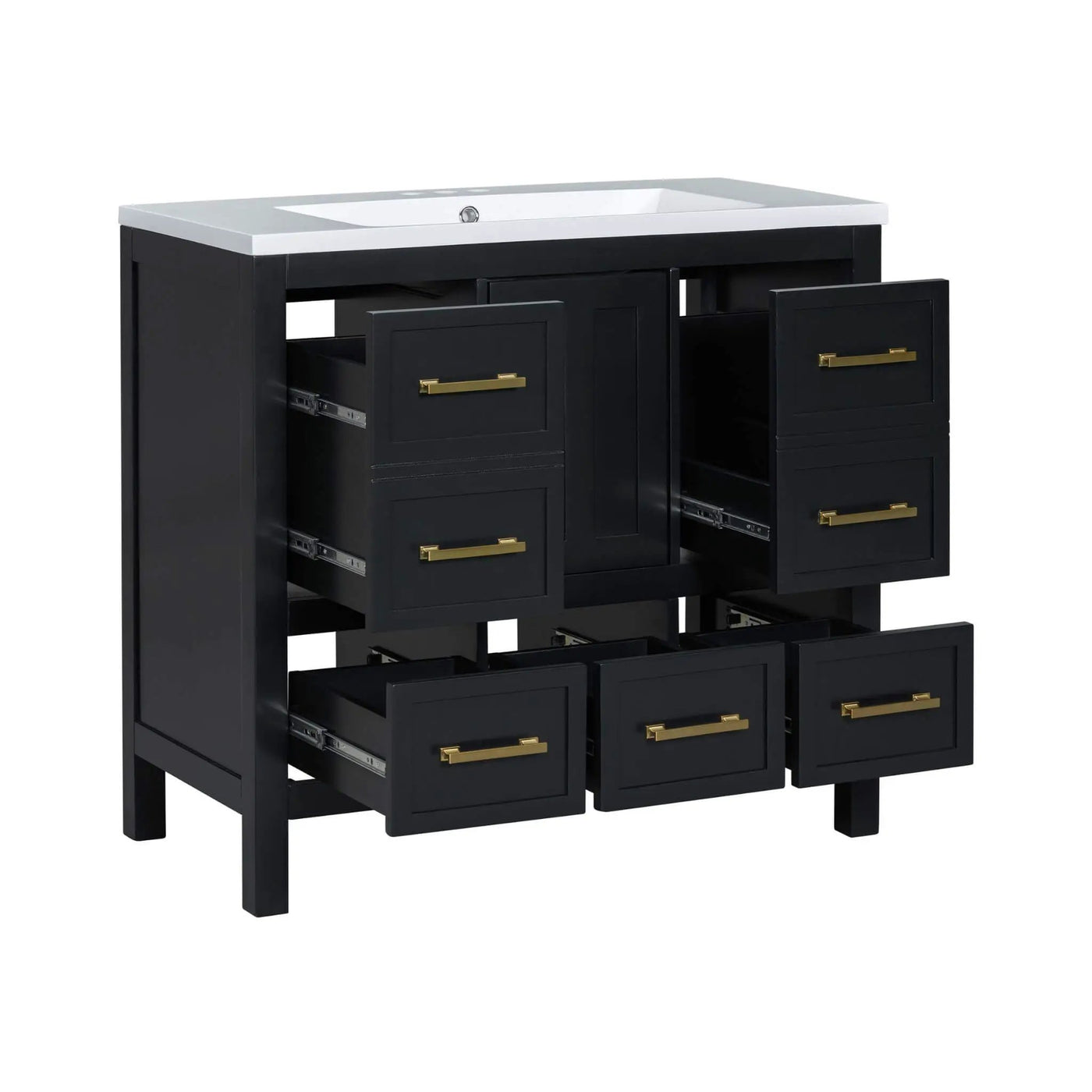 Nuvia Premium 72-Inch Bathroom Vanity Set With Resin Sink And Soft-Close Drawers [Faucet Not Included] (SAK62749) by SAKSBY WHOLESALE