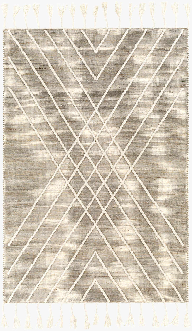 Marbletown Jute&Wool Blend Rug with Tassels - Clearance by Boutique Rugs