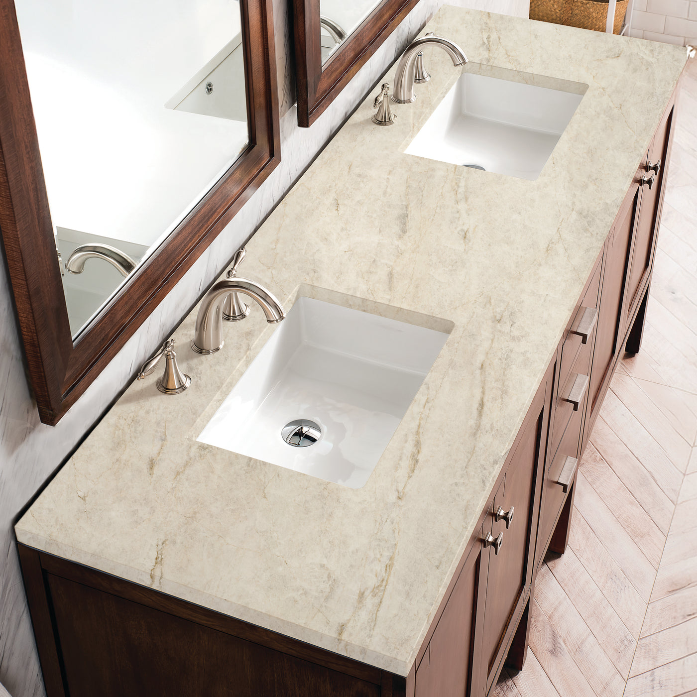 James Martin Addison 72" Double Bathroom Vanity, Mid-Century Acacia, view 36