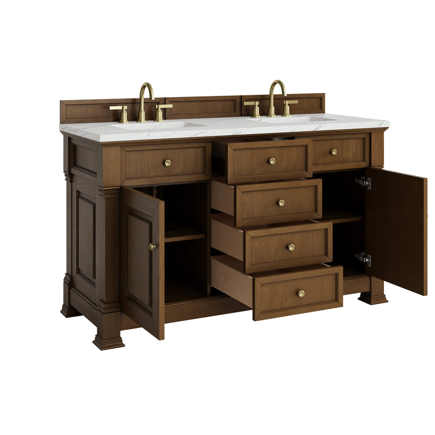 James Martin Brookfield 60" Double Bathroom Vanity, Honey Oak by James Martin