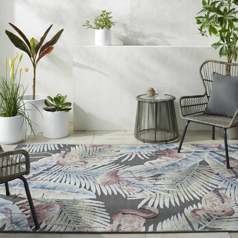 Nayan Charcoal Outdoor Area Rug - Clearance by Boutique Rugs