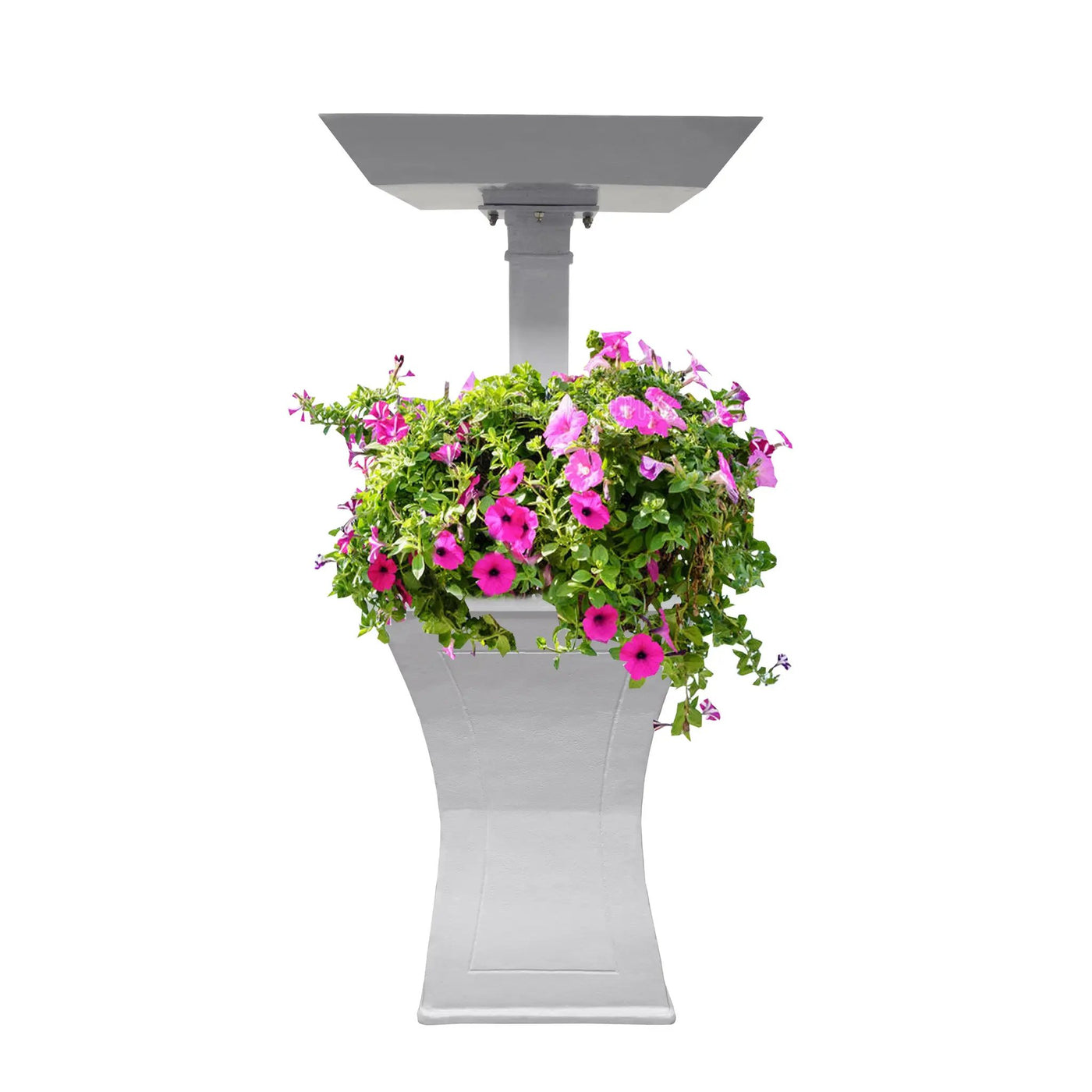 Modern Square Cast Aluminum 40-in Bird Bath and Planter Vase Combo by Sharicks