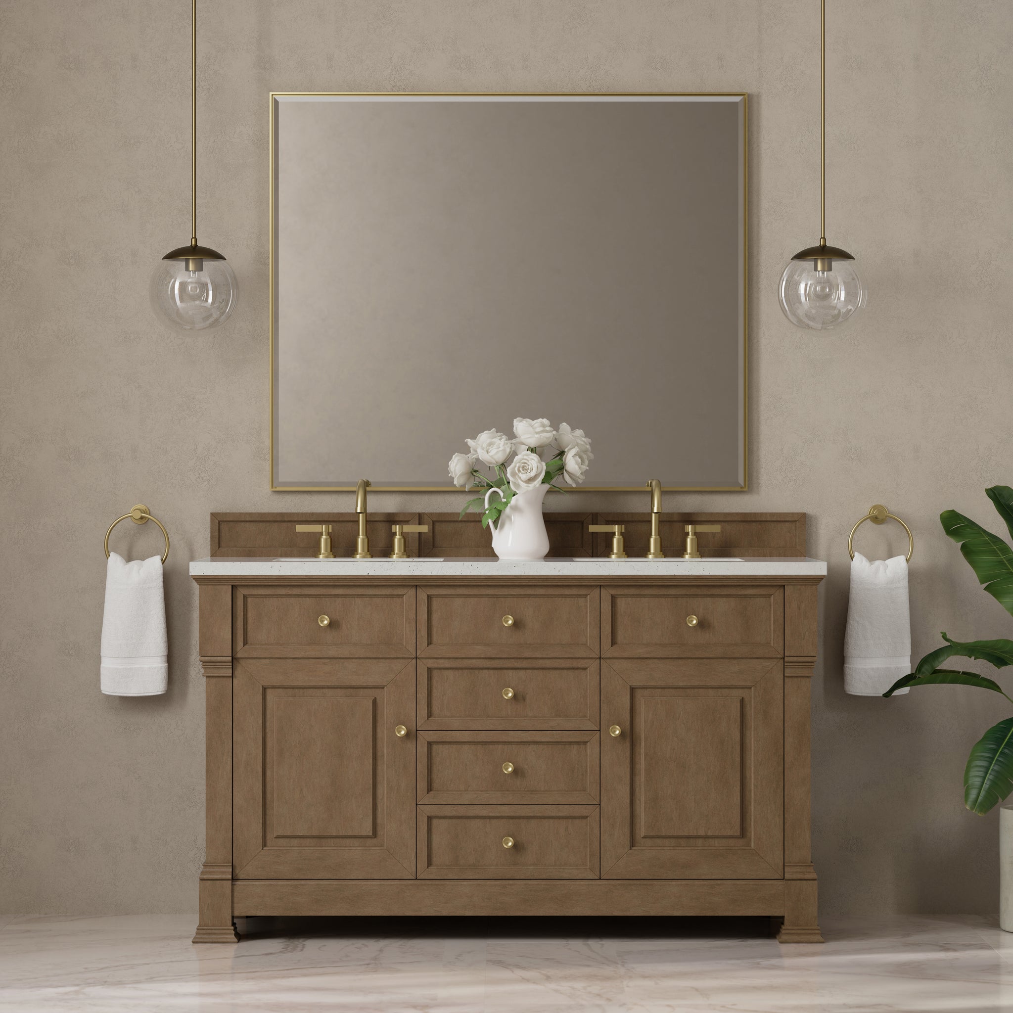 James Martin Brookfield 60" Double Bathroom Vanity, Pecan, view 18