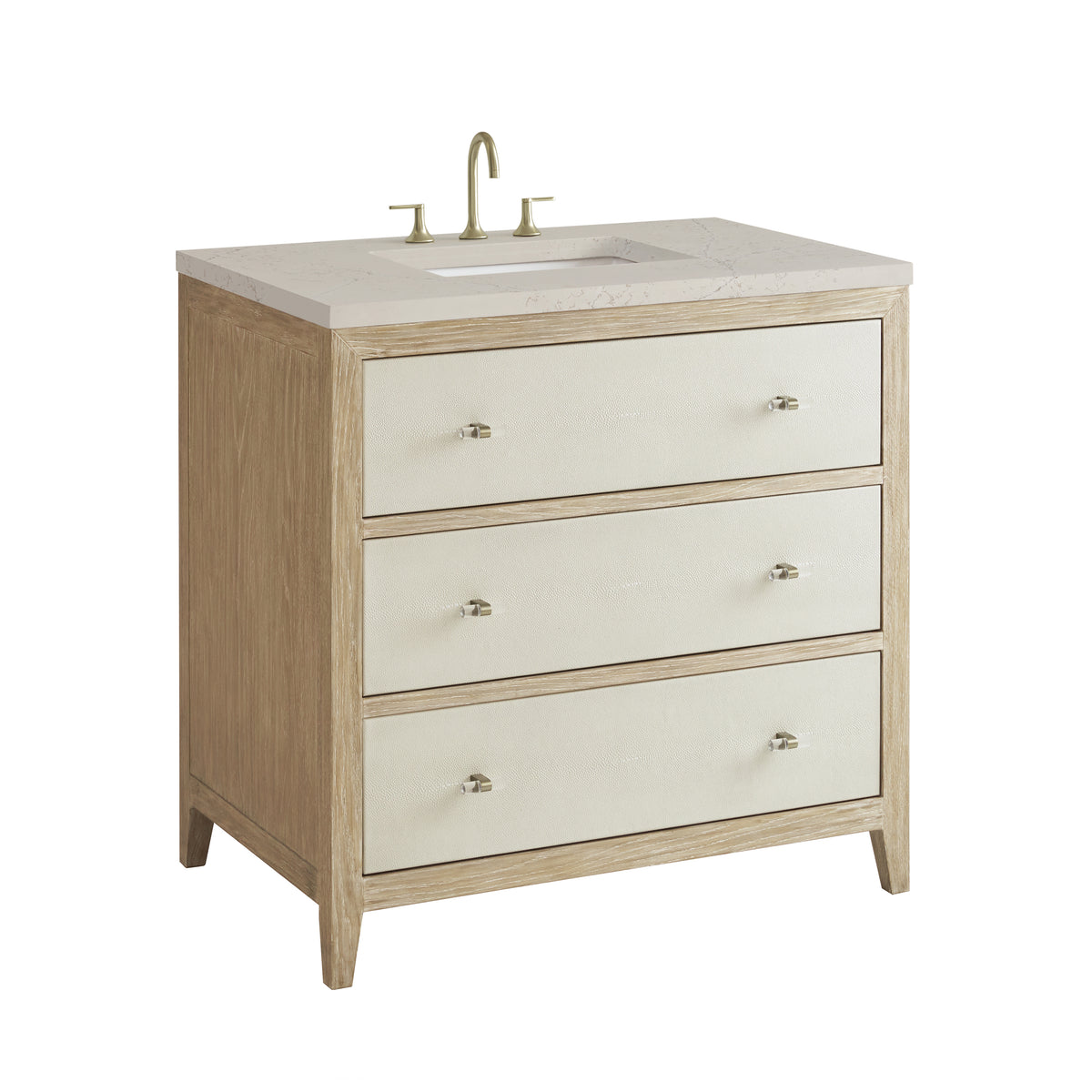 James Martin Celeste 36" Single Bathroom Vanity, Sunwashed Oak with Embossed Shagreen Drawer Fronts, view 39