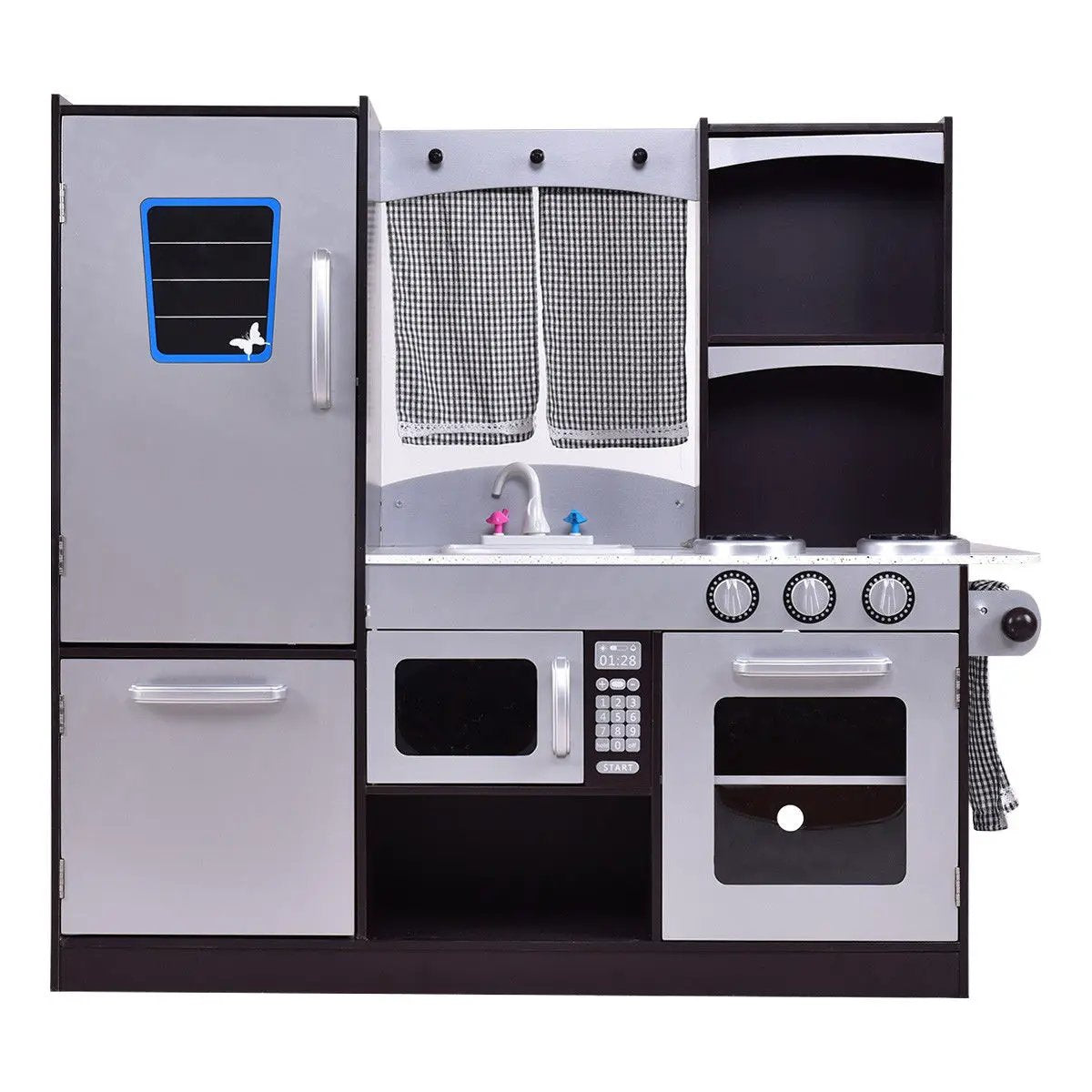Kids Wooden Modern Kitchen Cooking Pretend Play Set by DirectDeals