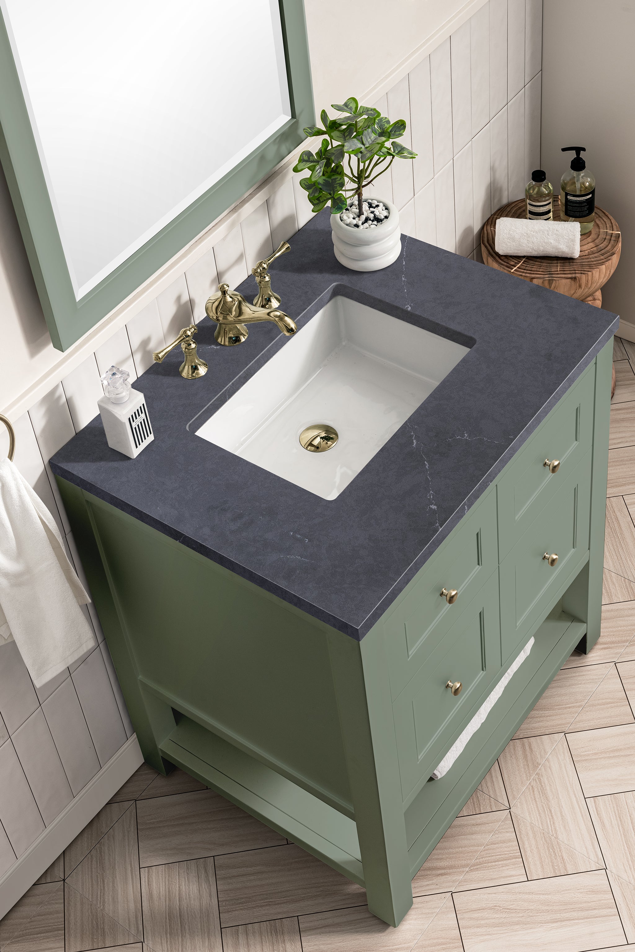 James Martin Breckenridge 30" Single Bathroom Vanity, Smokey Celadon, view 37
