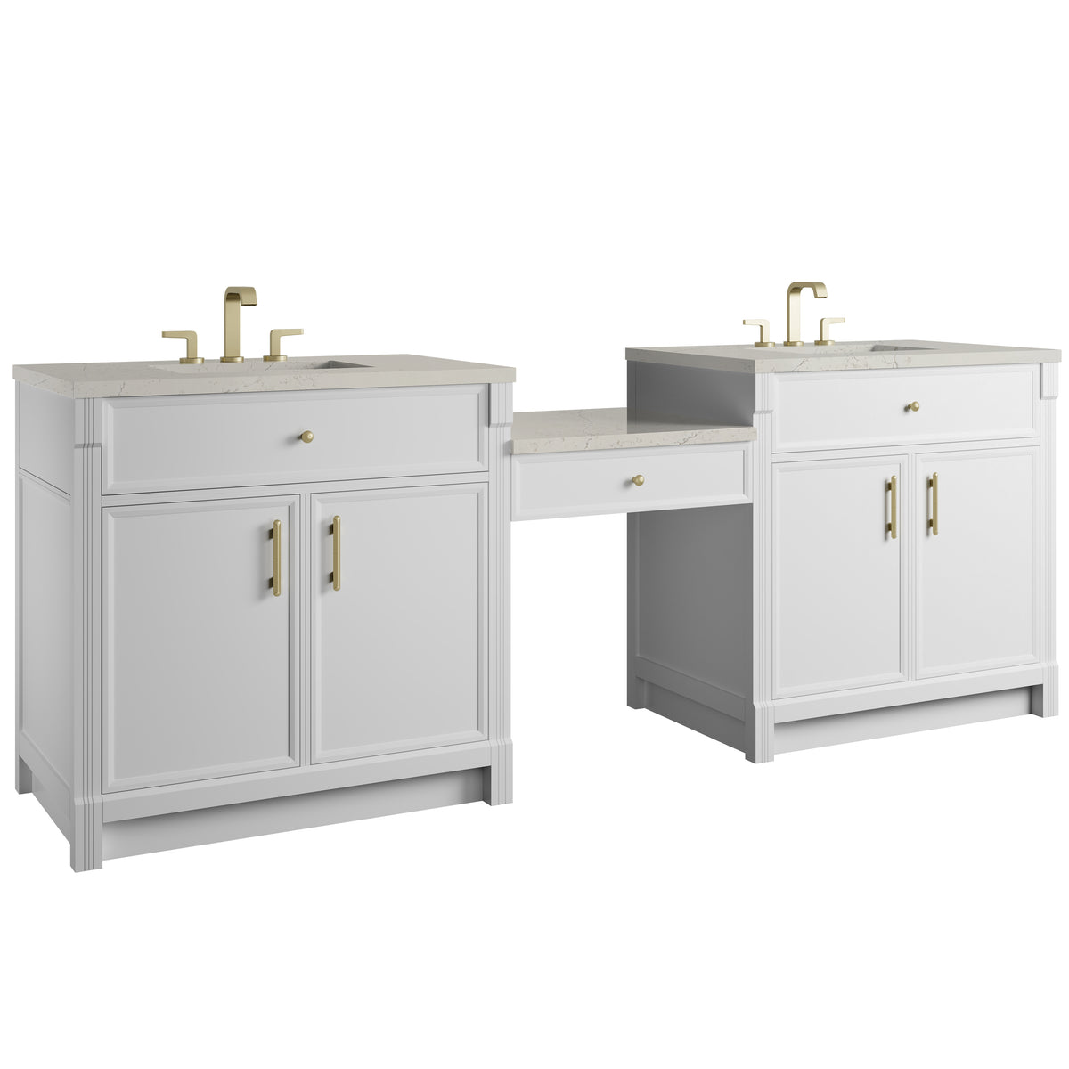 James Martin Bellshire 96" Double Bathroom Vanity, Bright White, view 40