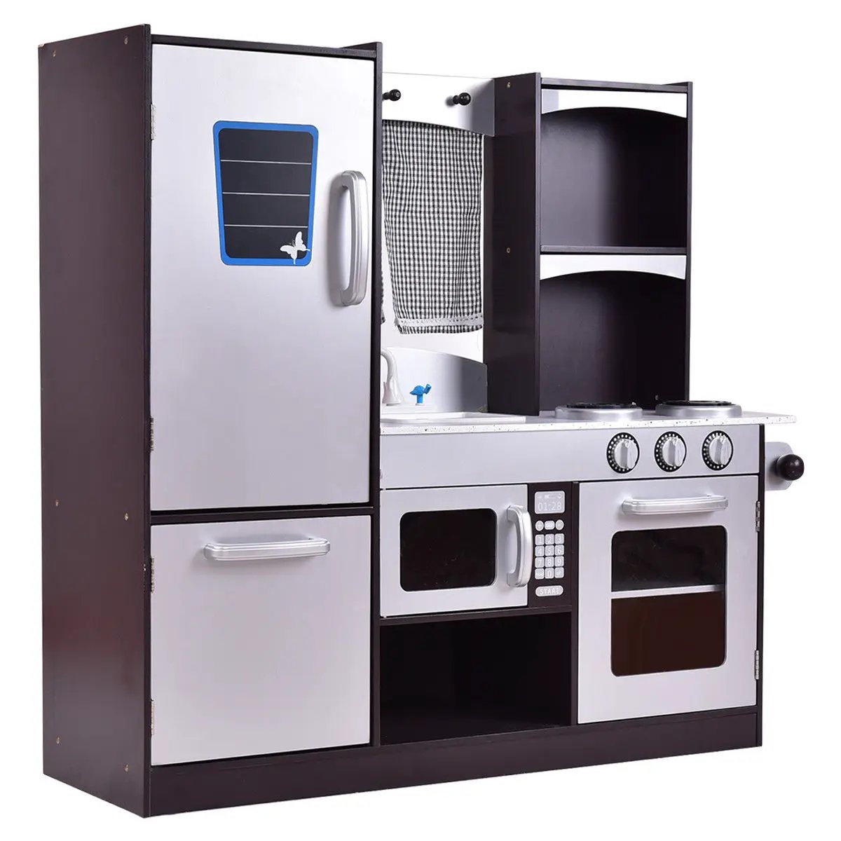 Kids Wooden Modern Kitchen Cooking Pretend Play Set by DirectDeals