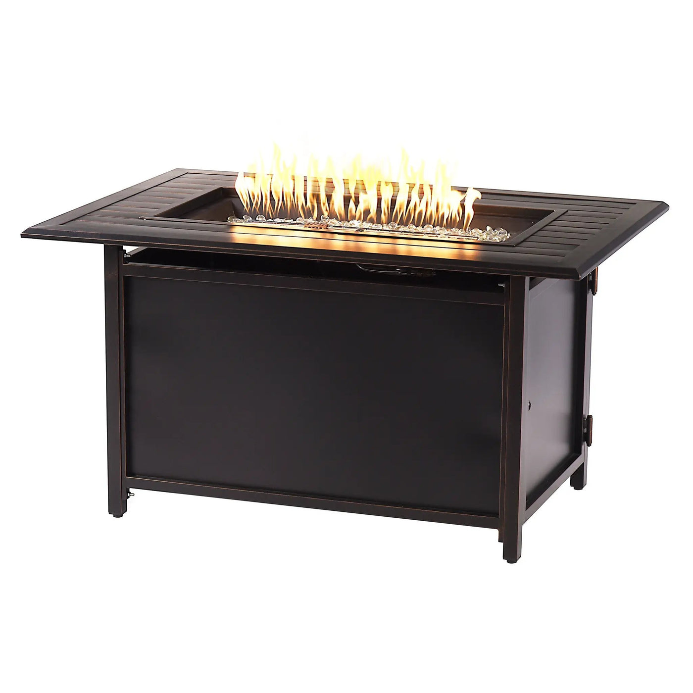 Aluminum 46-in Rectangular Propane Fire Table, Beads, Covers and Lid by Sharicks