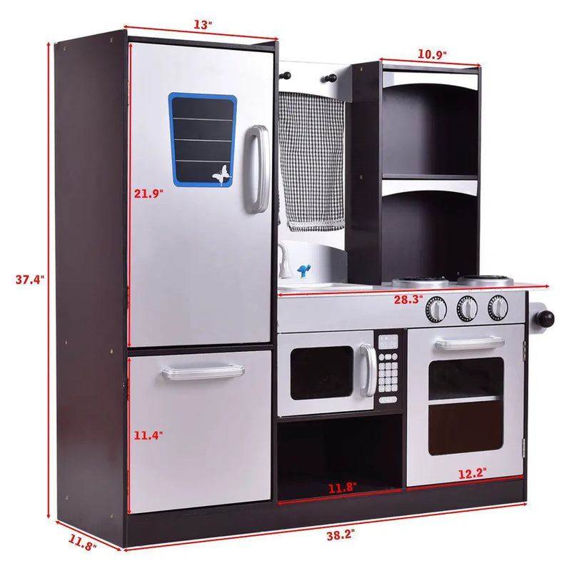 Kids Wooden Modern Kitchen Cooking Pretend Play Set by DirectDeals