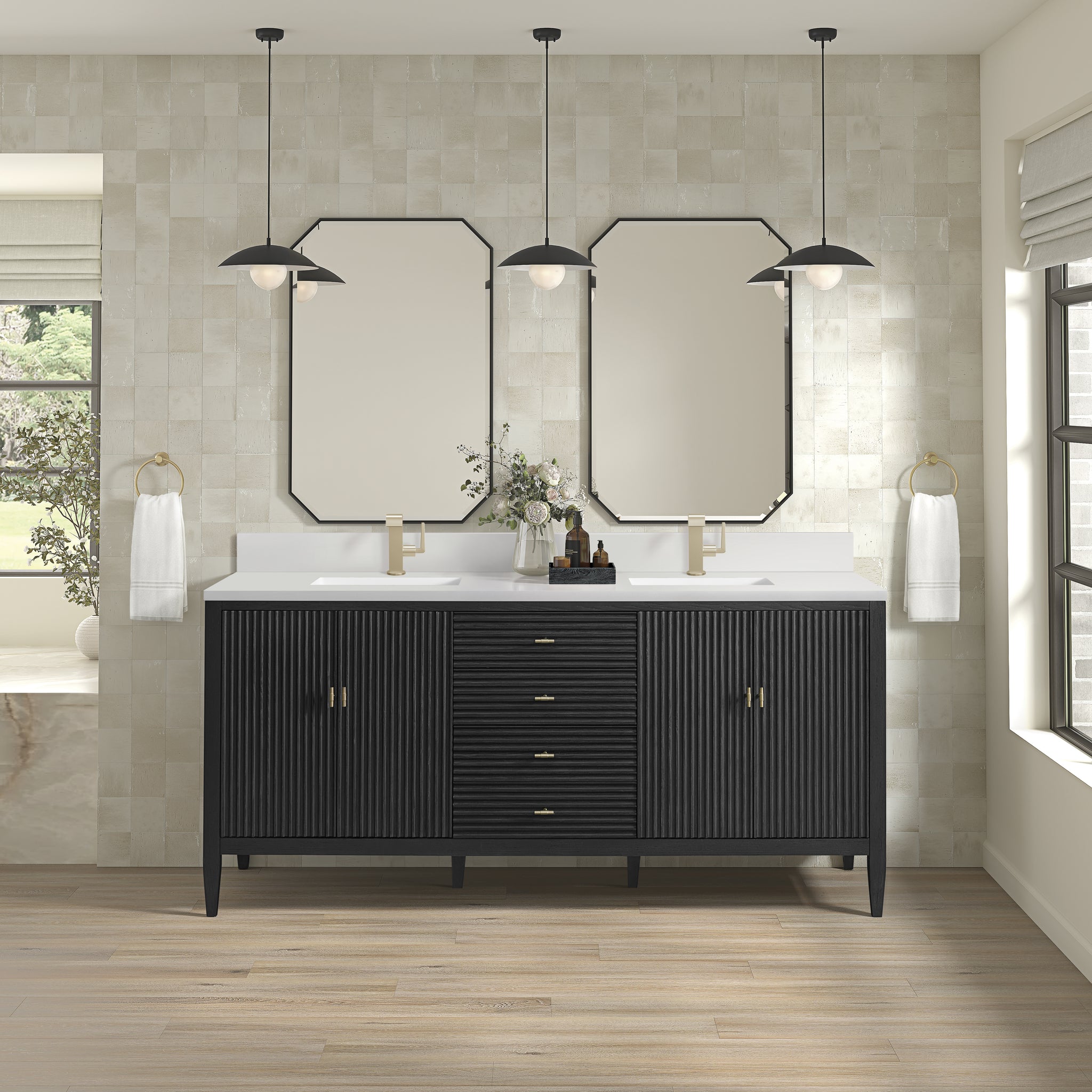 James Martin Myrrin 72" Single Bathroom Vanity, Carbon Oak by James Martin