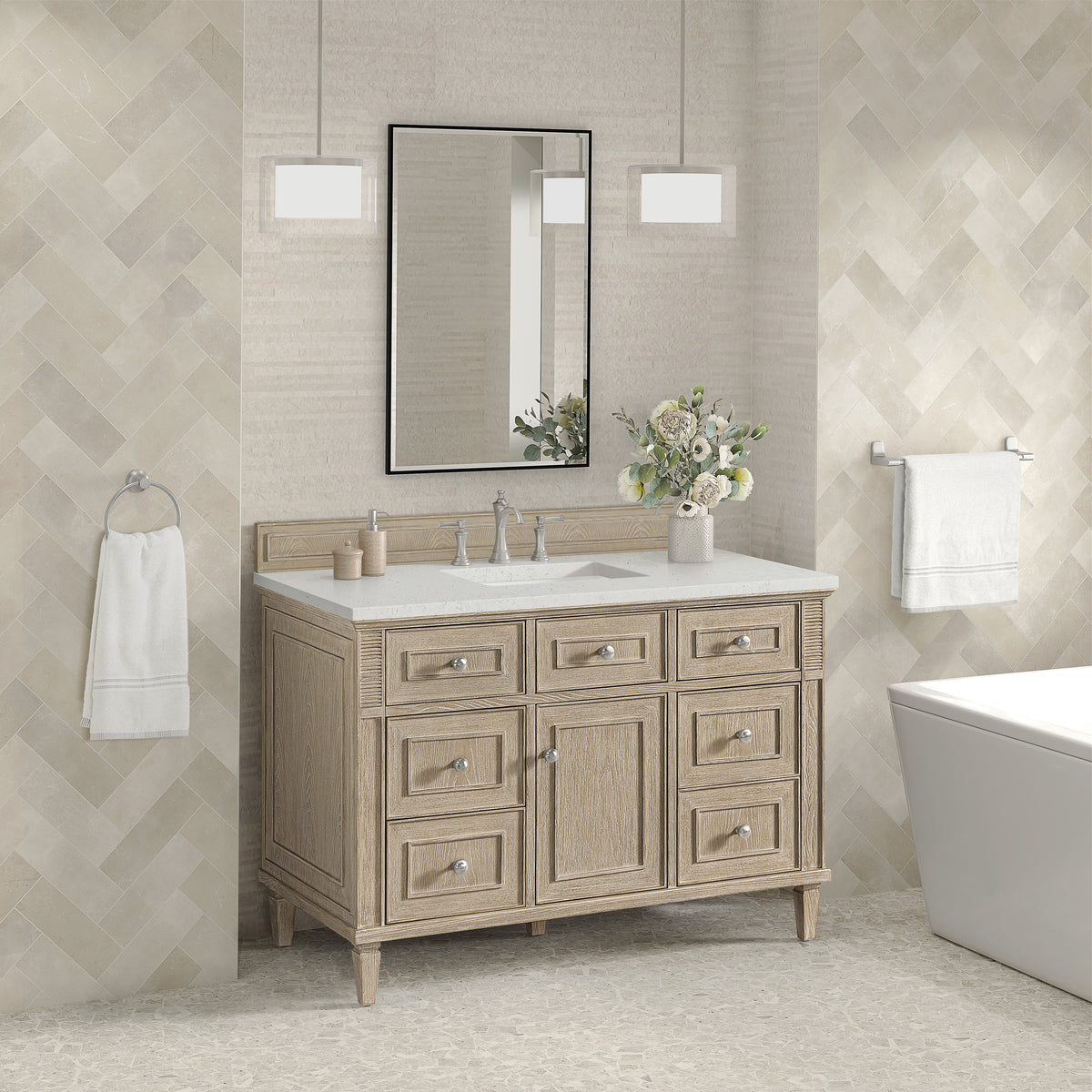 James Martin Lorelai 48" Single Bathroom Vanity, Whitewashed Oak, view 30
