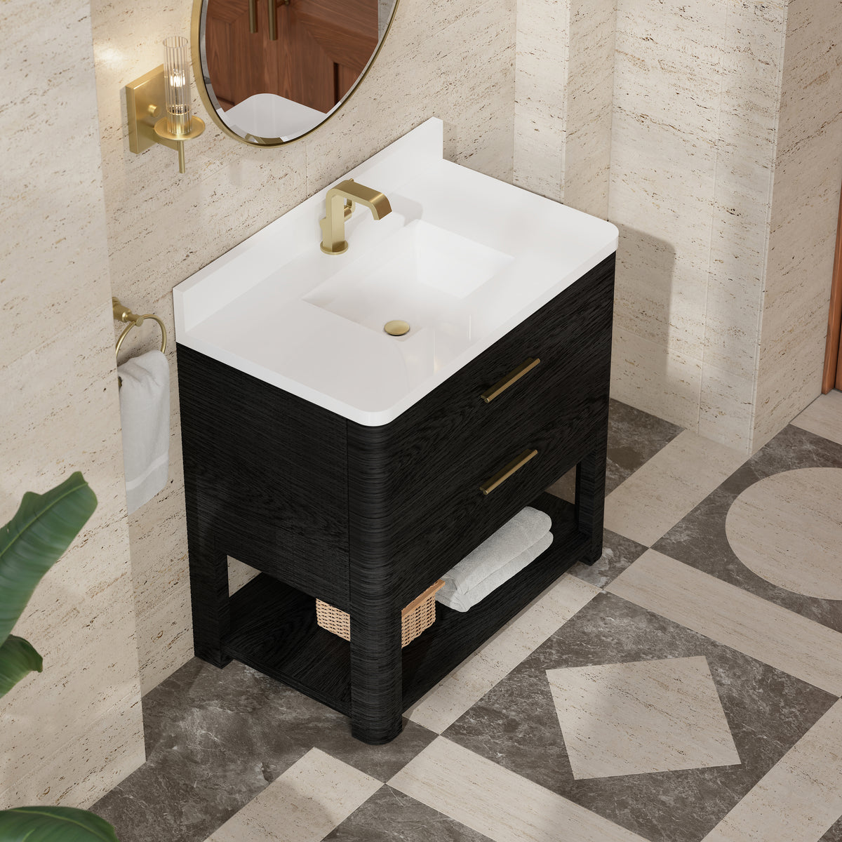 James Martin Lucian 36" Single Bathroom Vanity, Carbon Oak, view 25