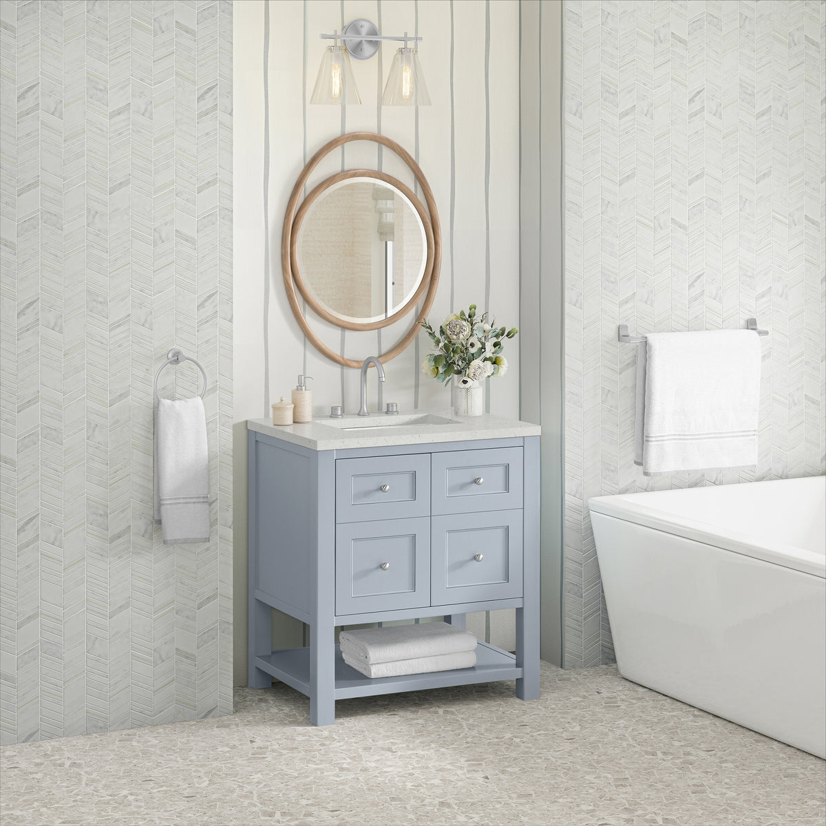 James Martin Breckenridge 30" Single Bathroom Vanity, Serenity Blue, view 22