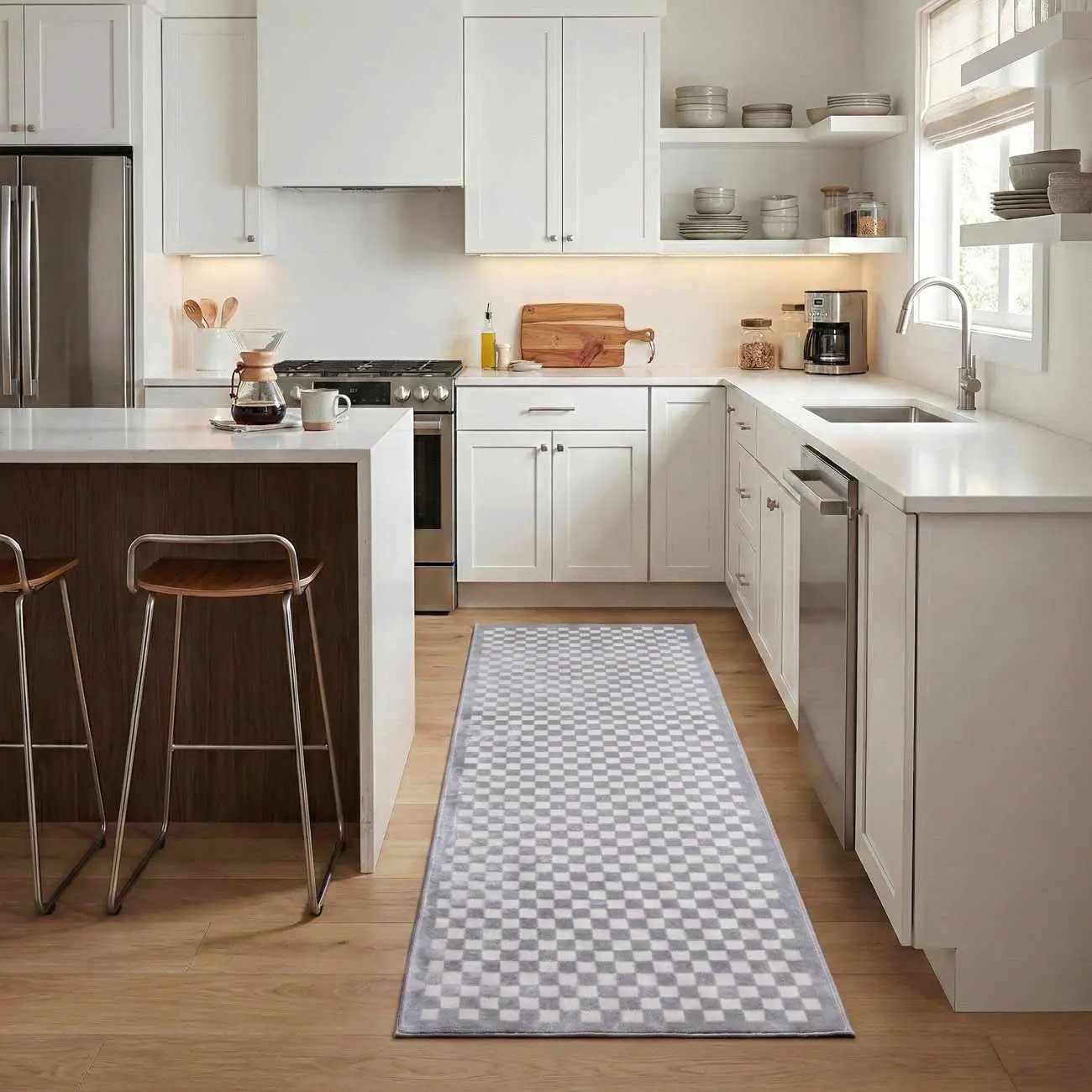 Gaiwan Cream Gray Washable Area Rug by Boutique Rugs