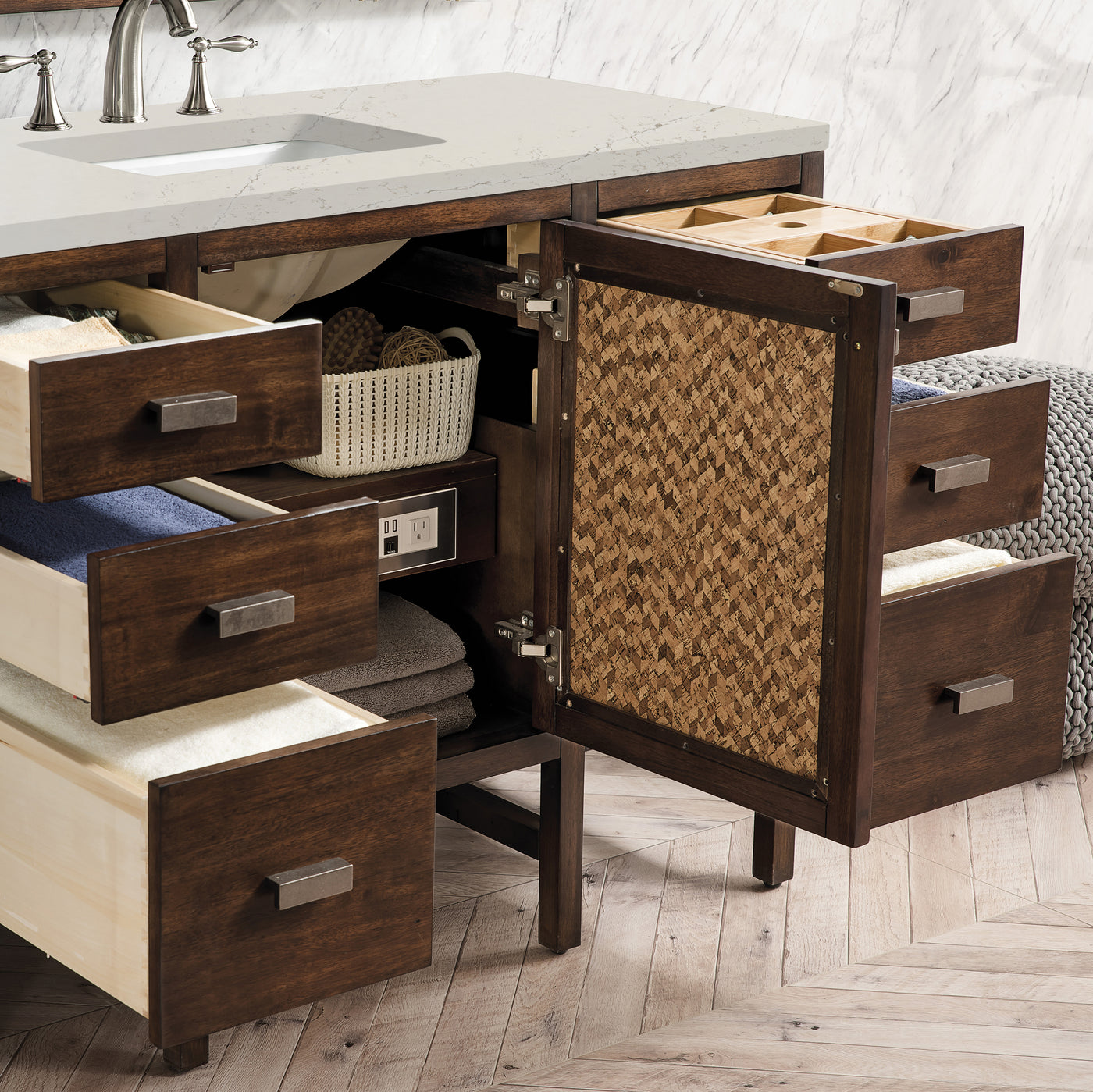 James Martin Addison 48" Single Bathroom Vanity, Mid-Century Acacia by James Martin
