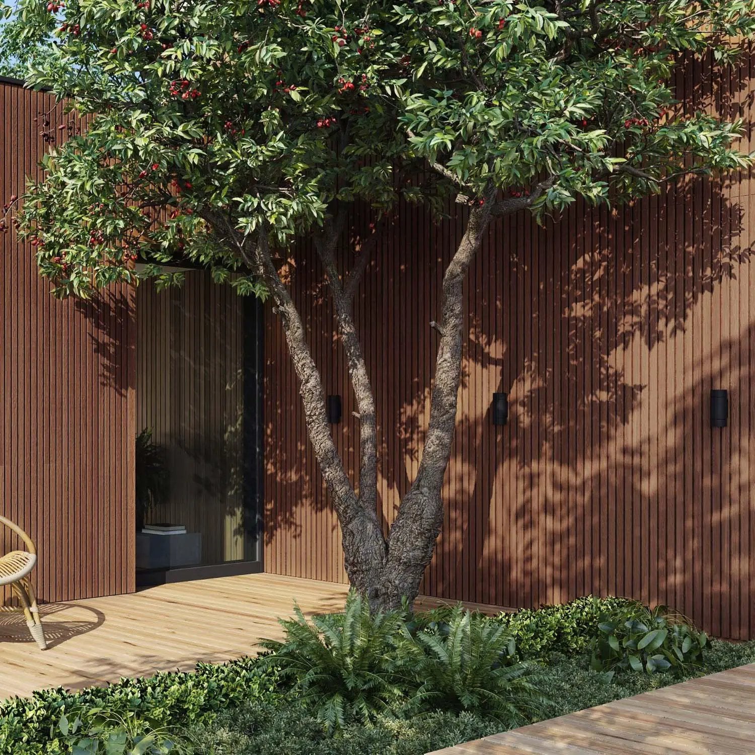 Exterior Wood-Look Composite Slat Panel Samples by andor willow
