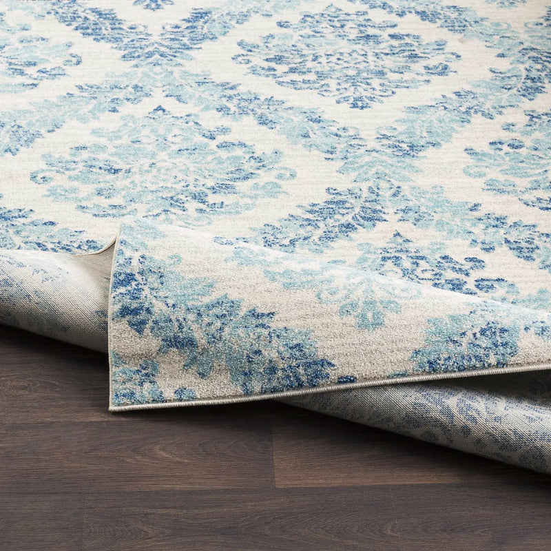 Oaklyn Teal Floral Diamonds Rug by Boutique Rugs