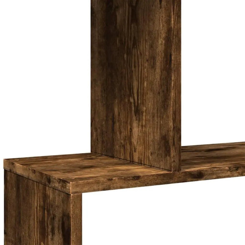 Oak Room Divider Bookcase with Smoked Finish and Storage by House Of Avana
