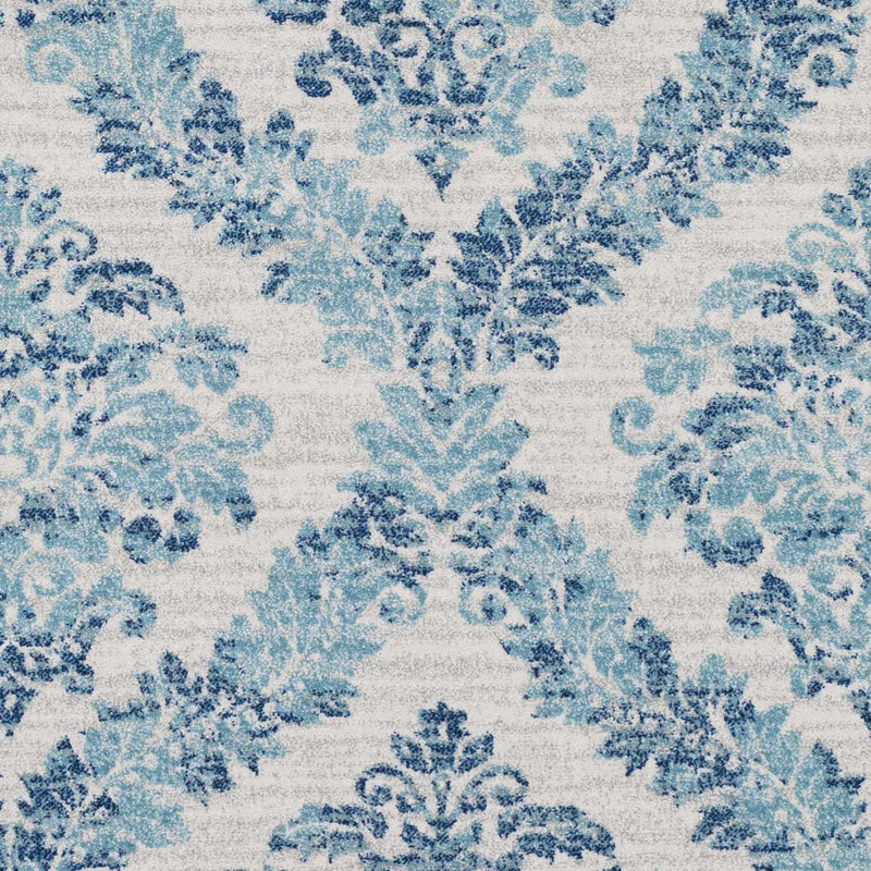 Oaklyn Teal Floral Diamonds Rug by Boutique Rugs