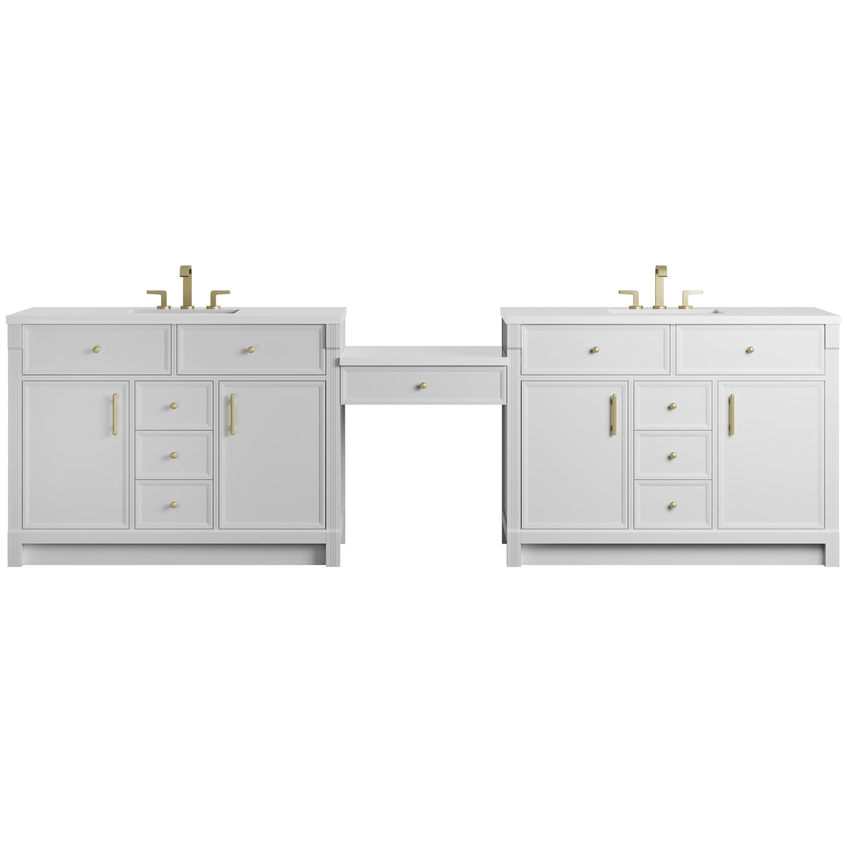 James Martin Bellshire 120" Double Bathroom Vanity, Bright White, view 15